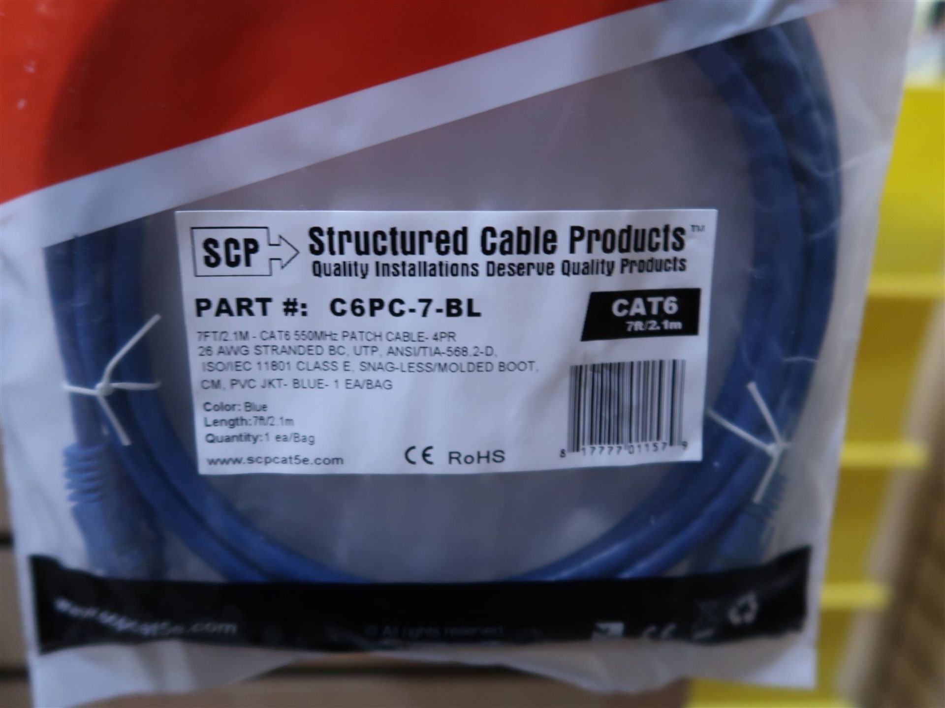 SCP C6PC-7-BL CAT 6 550 MHZ PATCH CABLE 9 FT. - Image 2 of 2