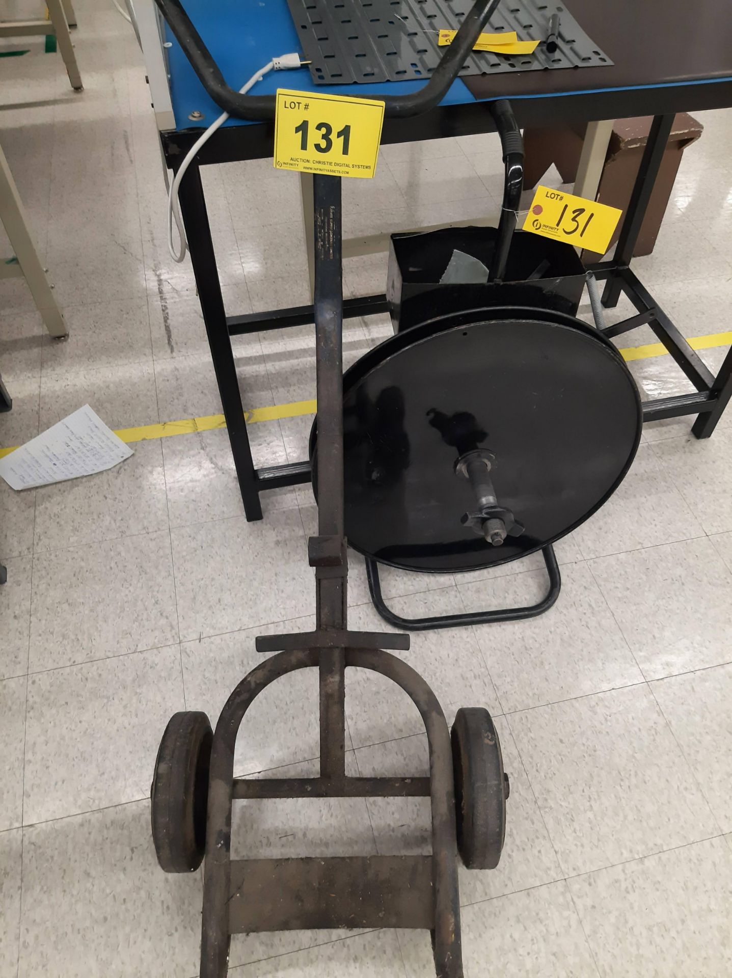 LOT - BARREL CART AND STRAPPING CART (NO TOOLS)