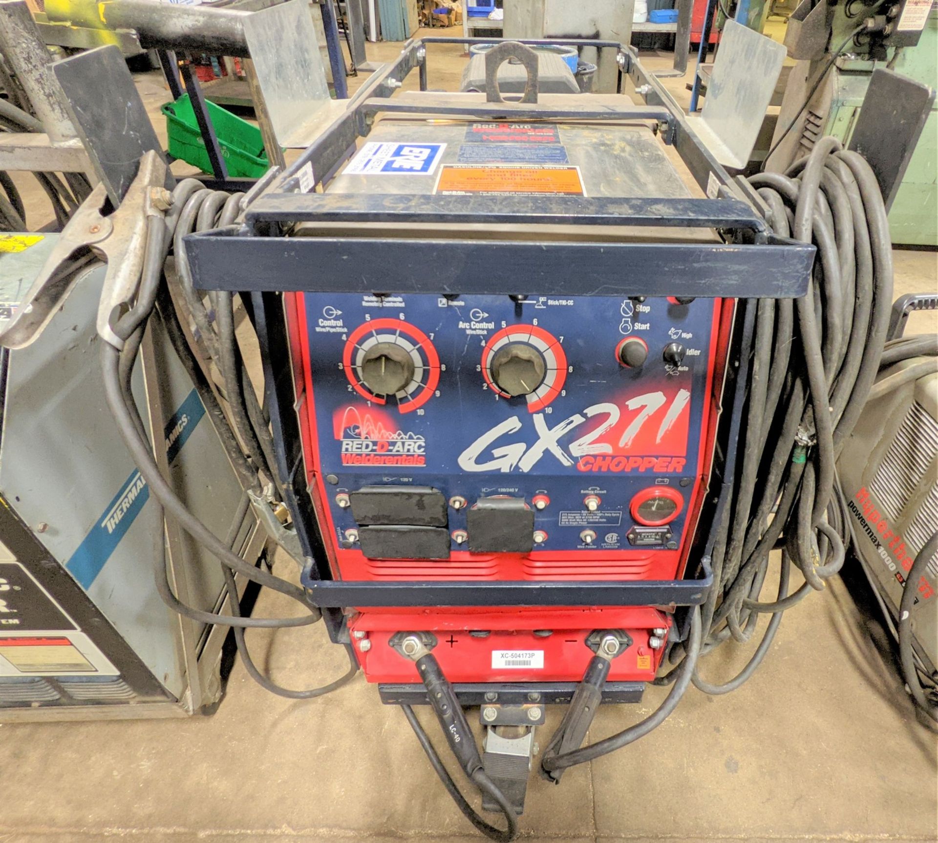 RED-D-ARC GX271 CHOPPER PORTABLE PROPANE POWERED WELDER, S/N 10579 U1980504173, APPROX. 5074HRS W/ - Image 2 of 12