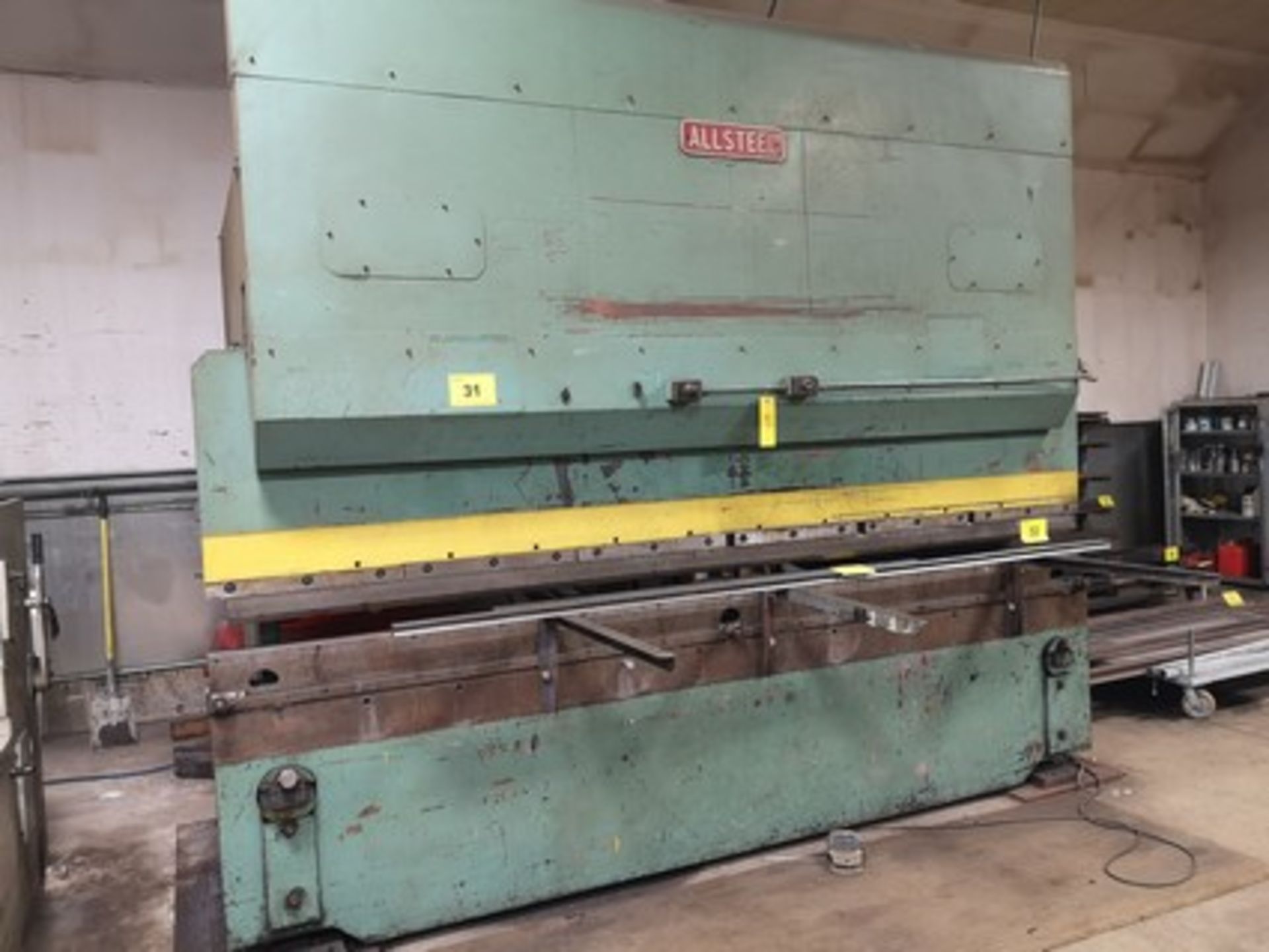 ALLSTEEL 160-12 HYDRAULIC PRESS BRAKE, 160 TON X 12’ CAP., S/N 1628 (NO DIES) - Image 9 of 11