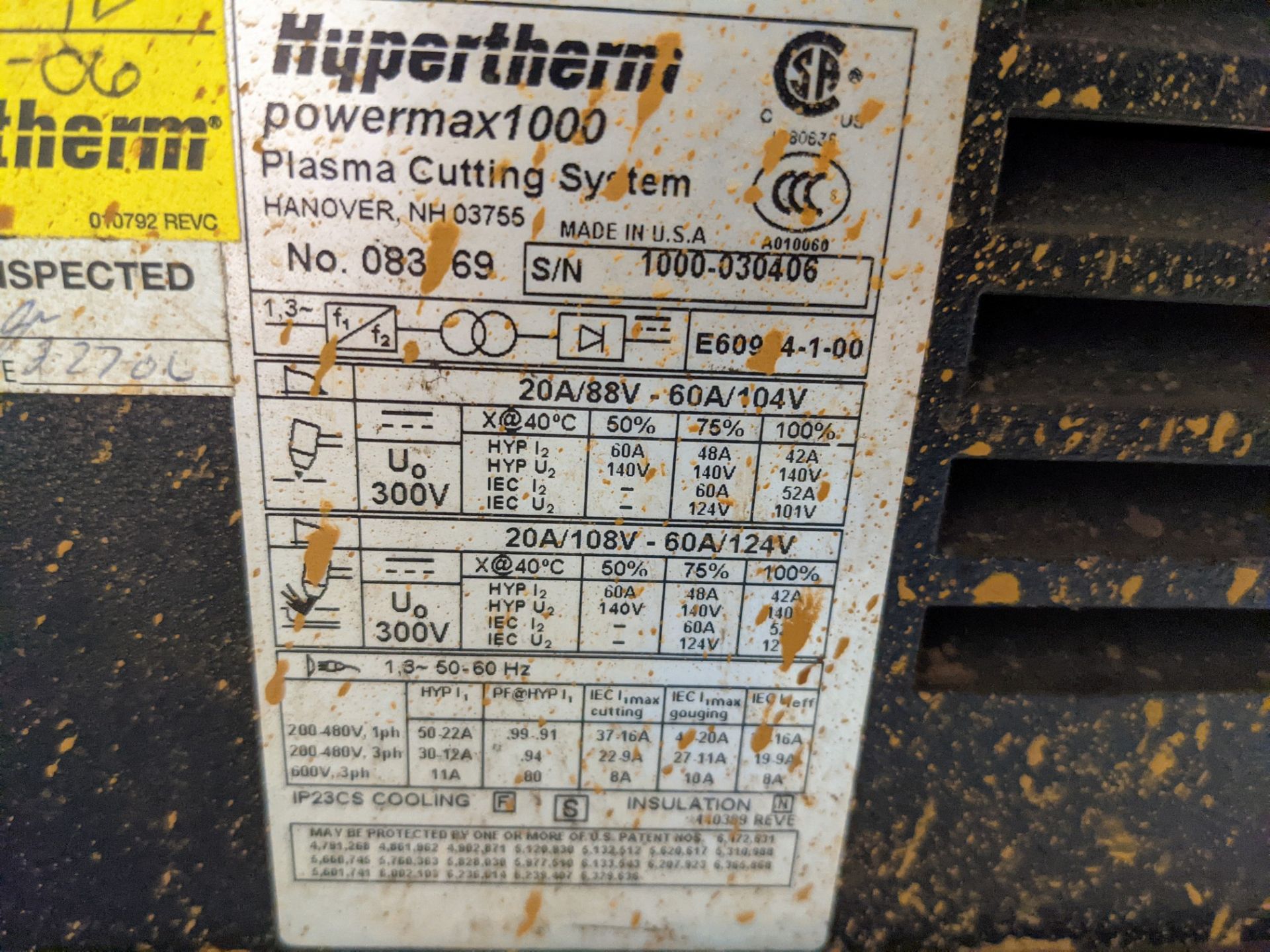 MULTICAM 1000 PLASMA CUTTING TABLE, 5’ X 10’, S/N 1-204-P04929 W/ HYPERTHERM POWERMAX 1000 G3 SERIES - Image 7 of 23