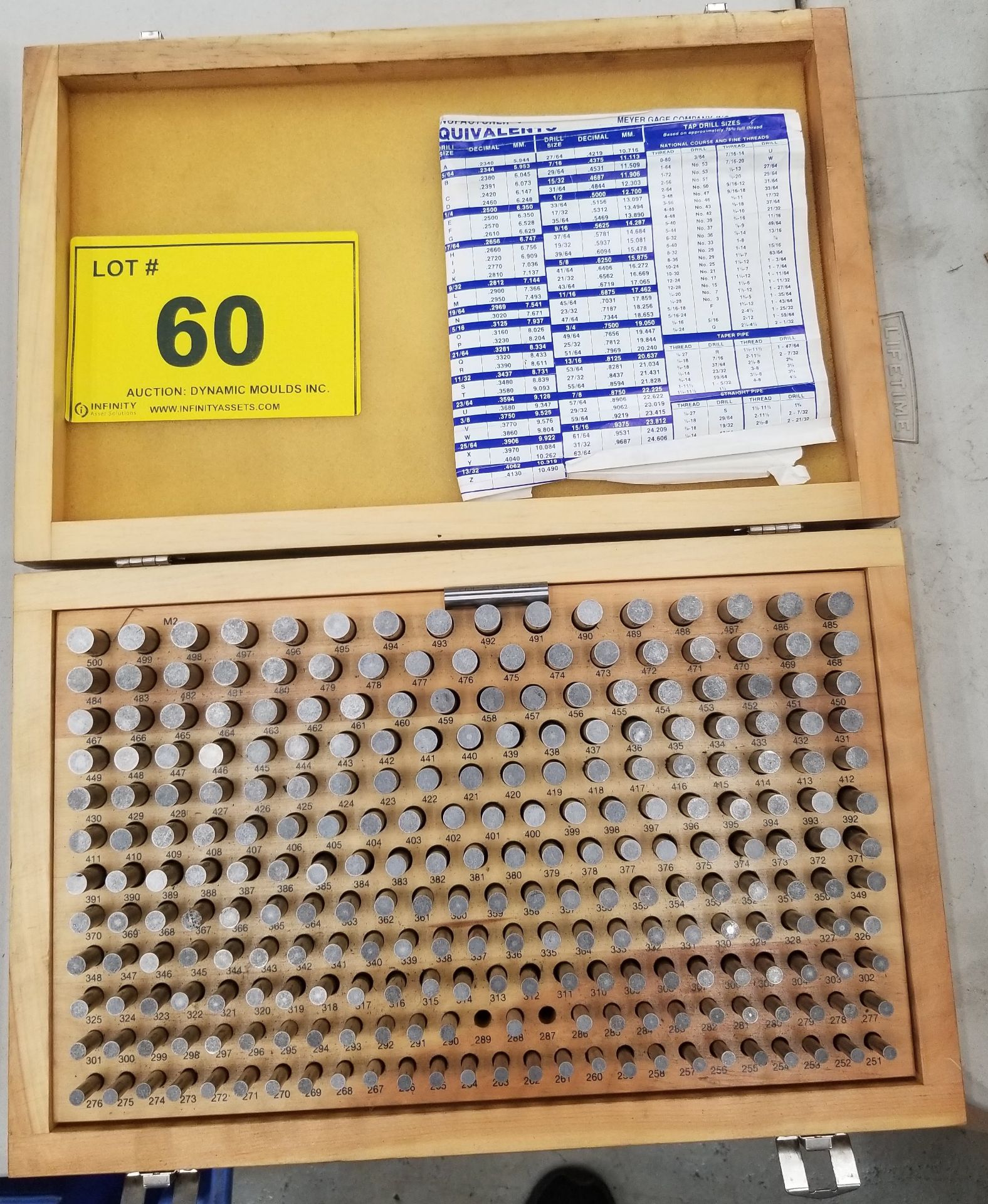 LOT - MOD M-2 .251 - .500 PIN GAUGE SET