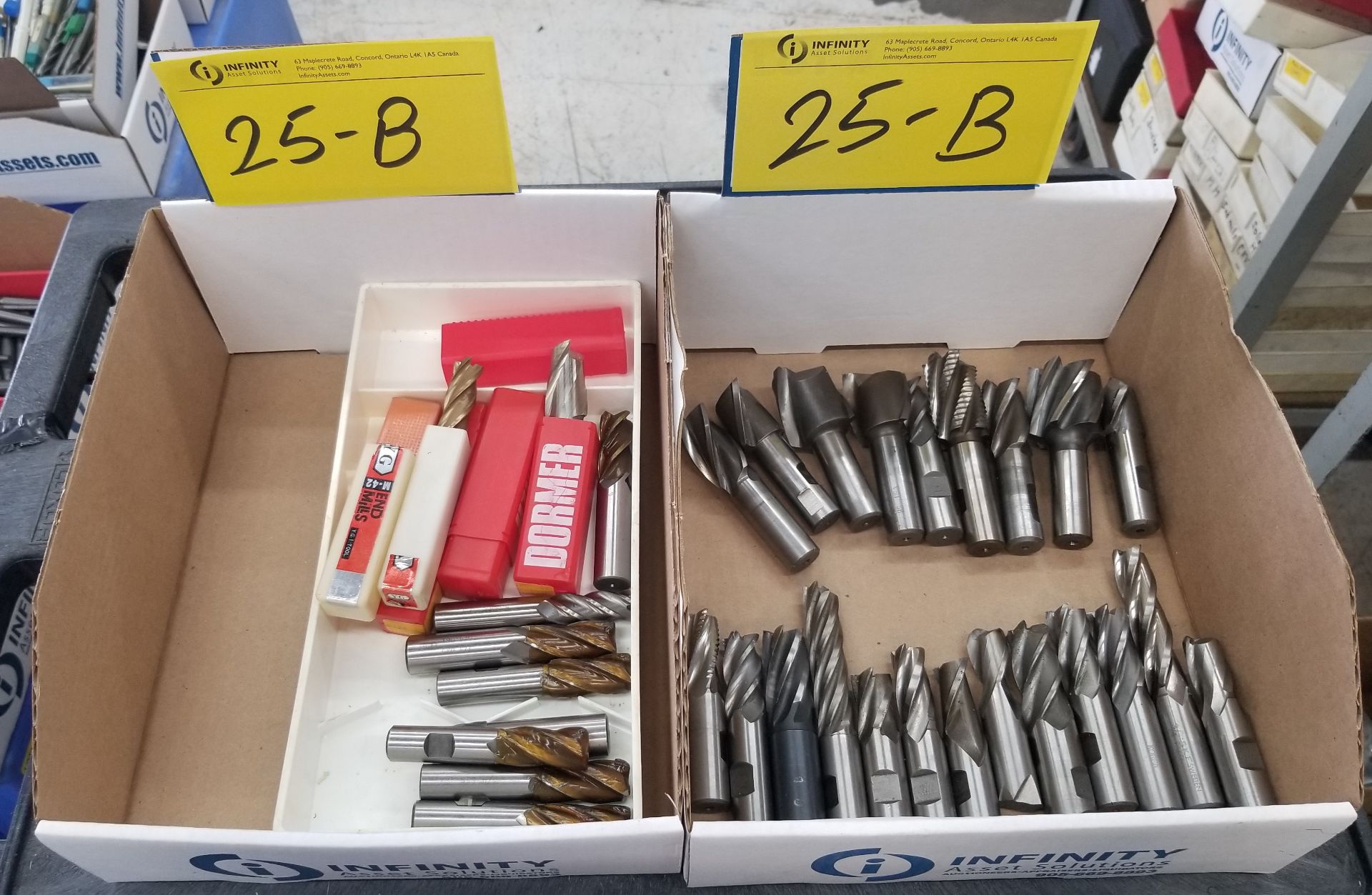 LOT - ASSORTED HIGH SPEED ENDMILLS (2 BOXES)