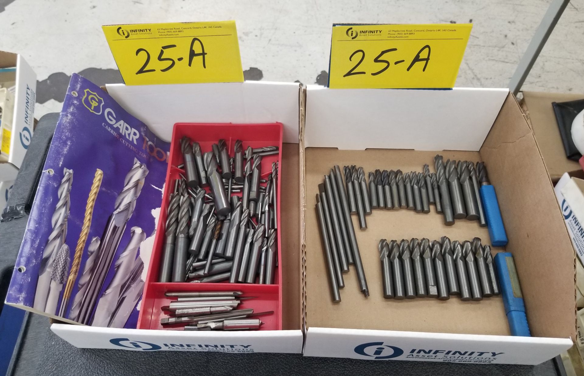 LOT - ASSORTED CARBIDE ENDMILLS (2 BOXES)