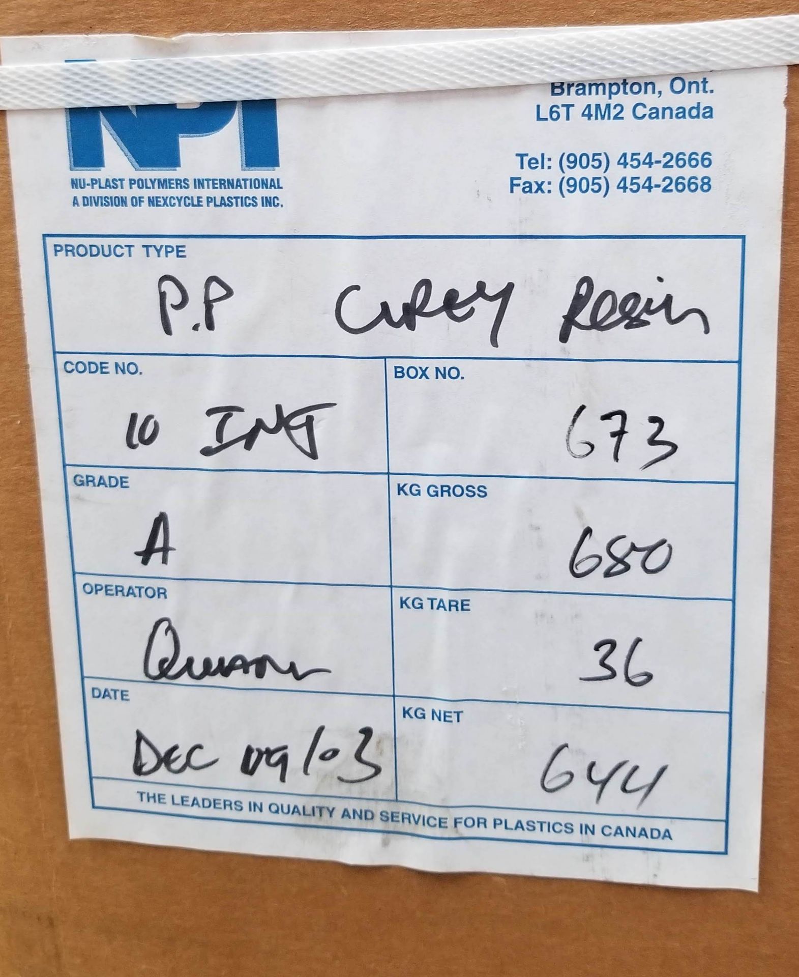 APPROX. 550KG PROPELENE REPRO PLASTIC - Image 2 of 3