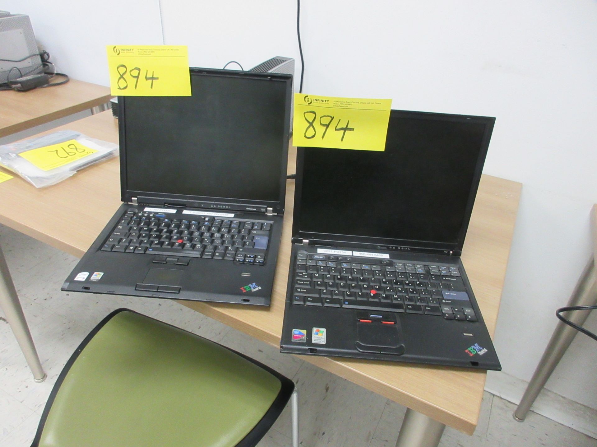 LOT OF (2) IBM THINKPADS, WINDOWS XP AND CENTRINO (NO POWER CORDS) (FRONT OFFICES)