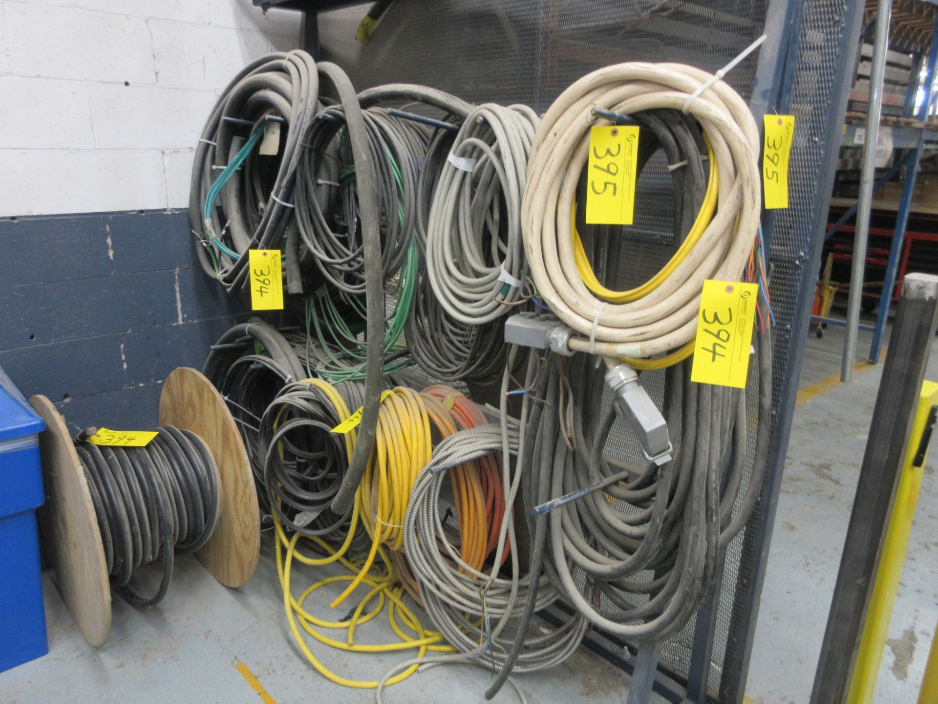 LOT OF HANGING WIRE AND WIRE REEL (NO RACK) (MAINTENANCE SHOP, WEST PLANT)