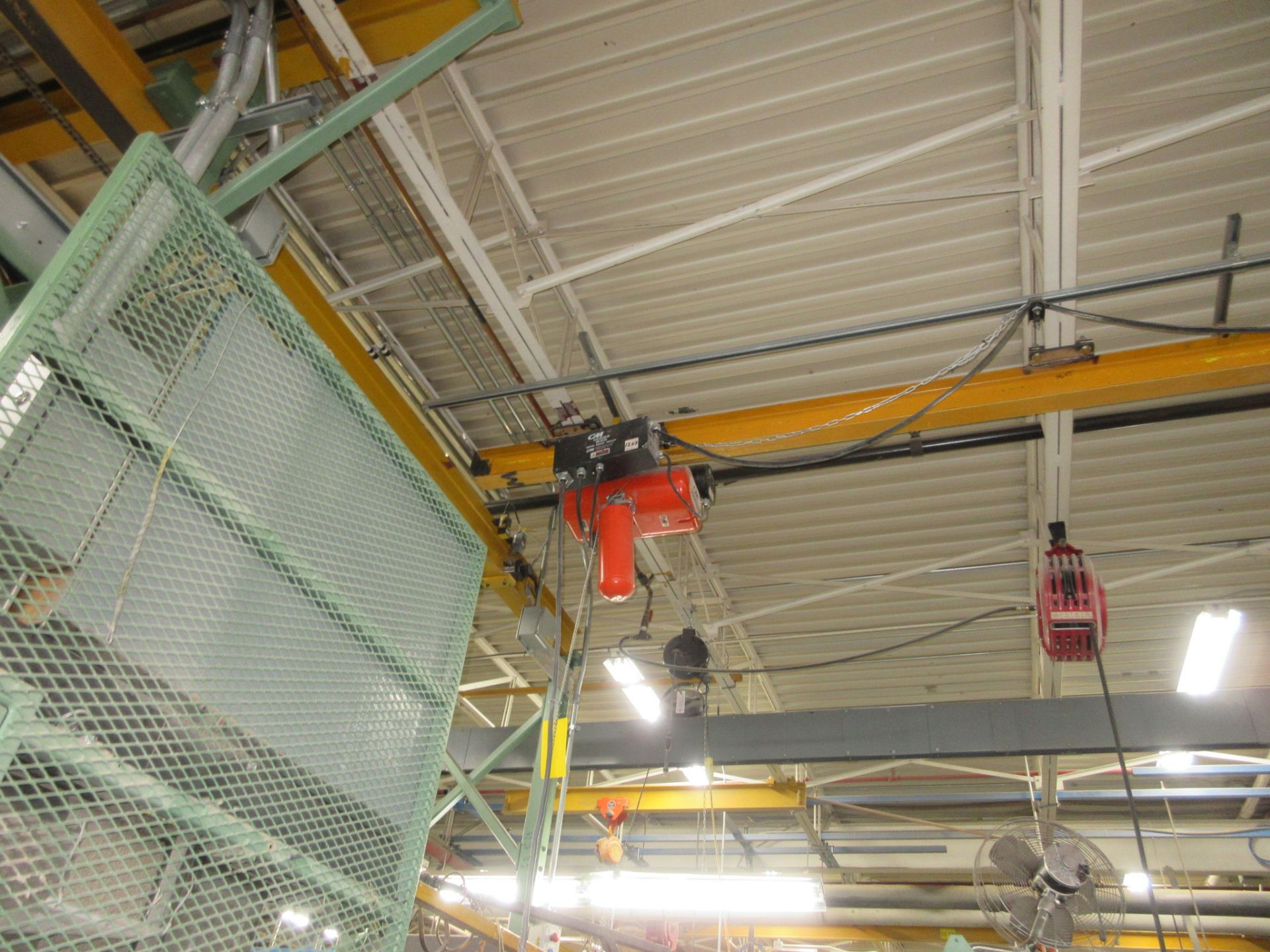 CM LODESTAR 1-TON CAP. ELECTRIC CHAIN HOIST W/ PENDANT CONTROL AND APPROX. 40' I-BEAM RUNWAY ( - Image 3 of 3