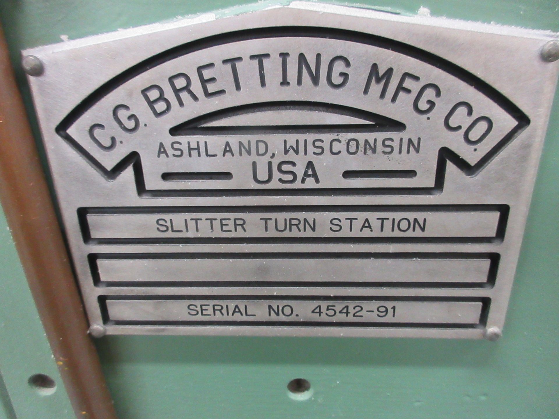 1991 BRETTING SLITTER / TURNSTATION, S/N 4542-91, MAX WIDTH: 96”, ELECTRONIC PLATFORM: MECHANICAL ( - Image 3 of 3