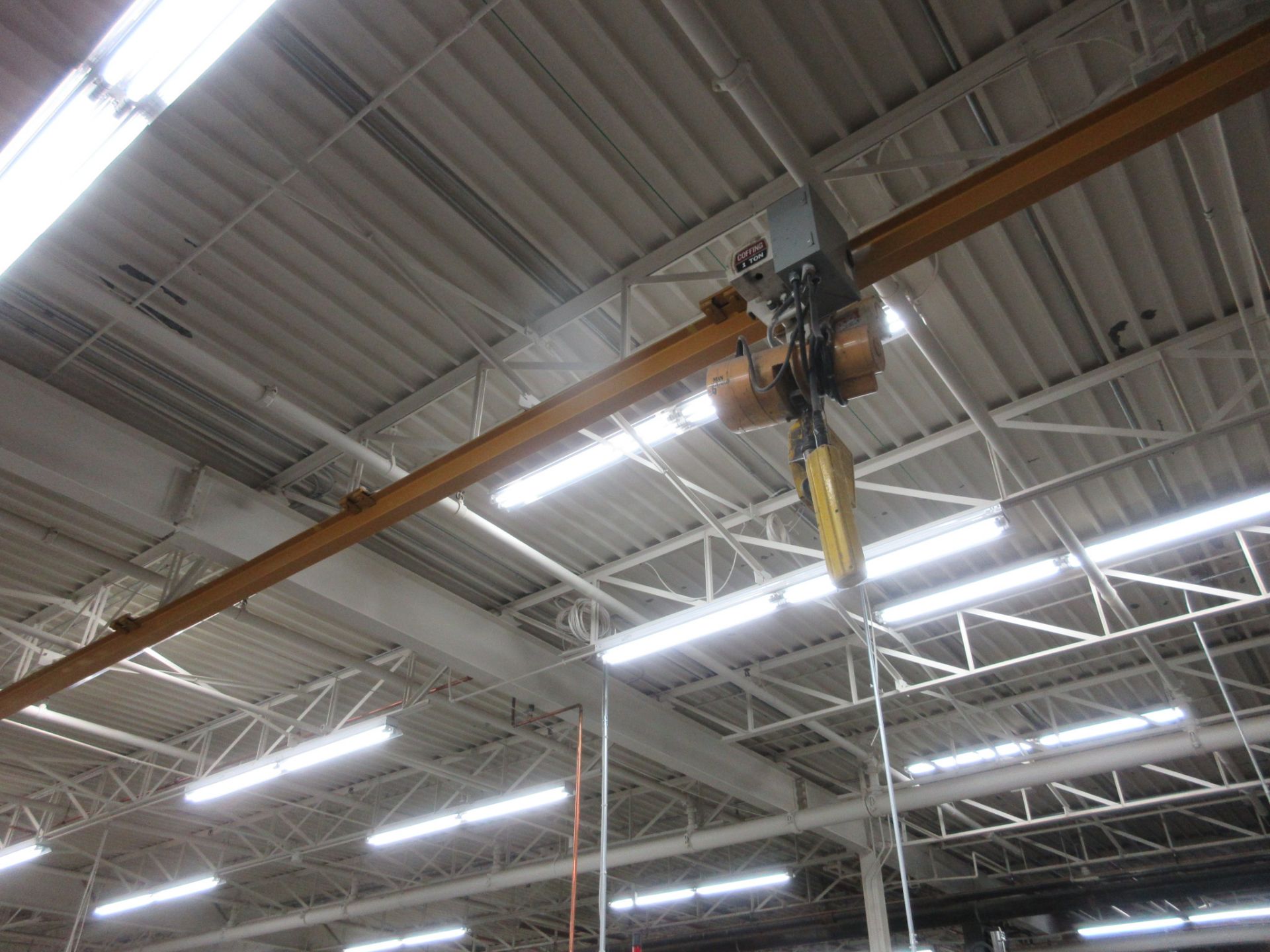 COFFING 1/2-TON CAP. ELECTRIC HOIST W/ PENDANT AND 40' I-BEAM BOLTED RUNWAY (NORTHEAST PLANT) - Image 2 of 2