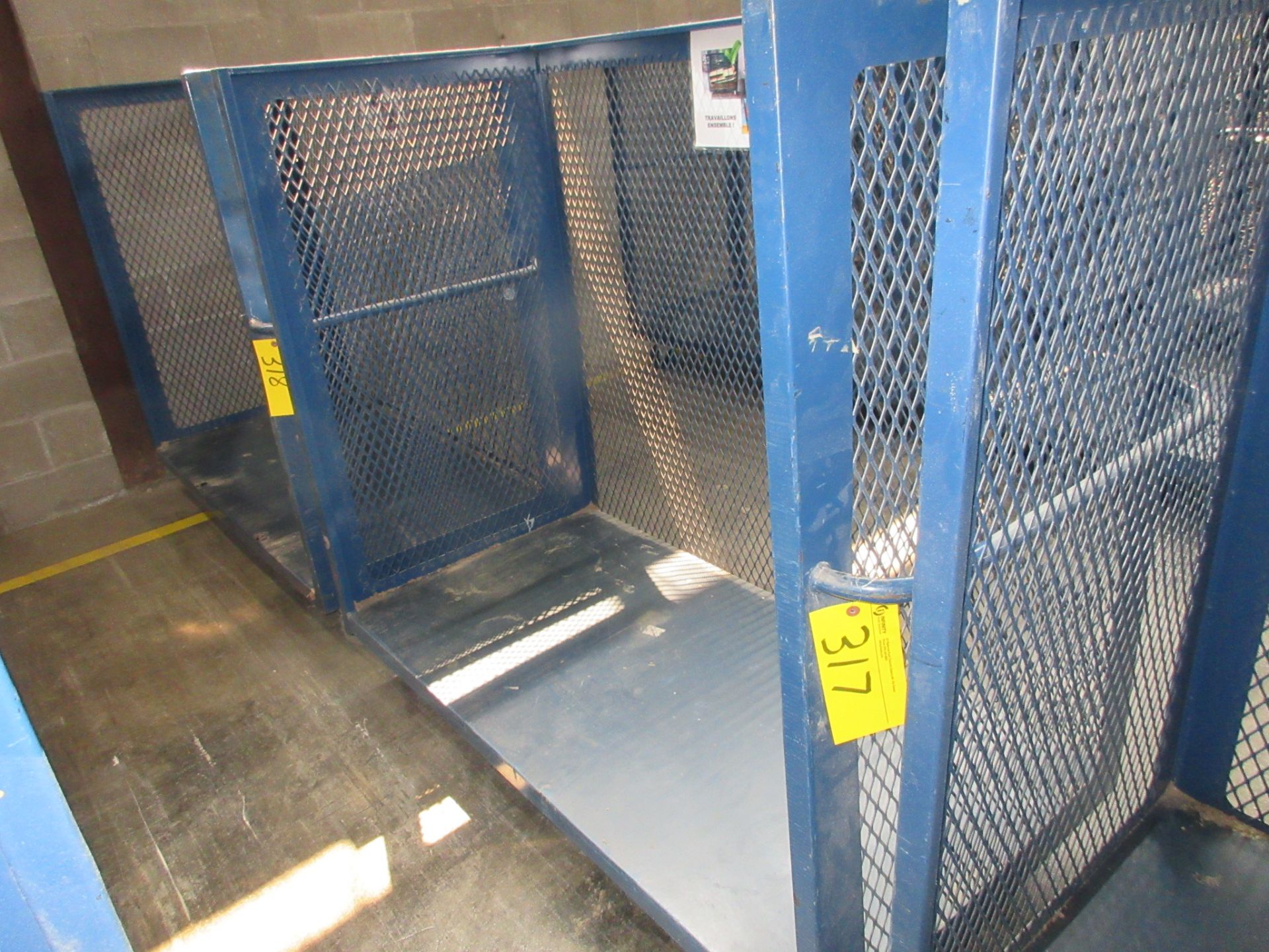 METAL CAGED TRANSFER CART, 30"W X 5'L X 56"H (SOUTHWEST WAREHOUSE)