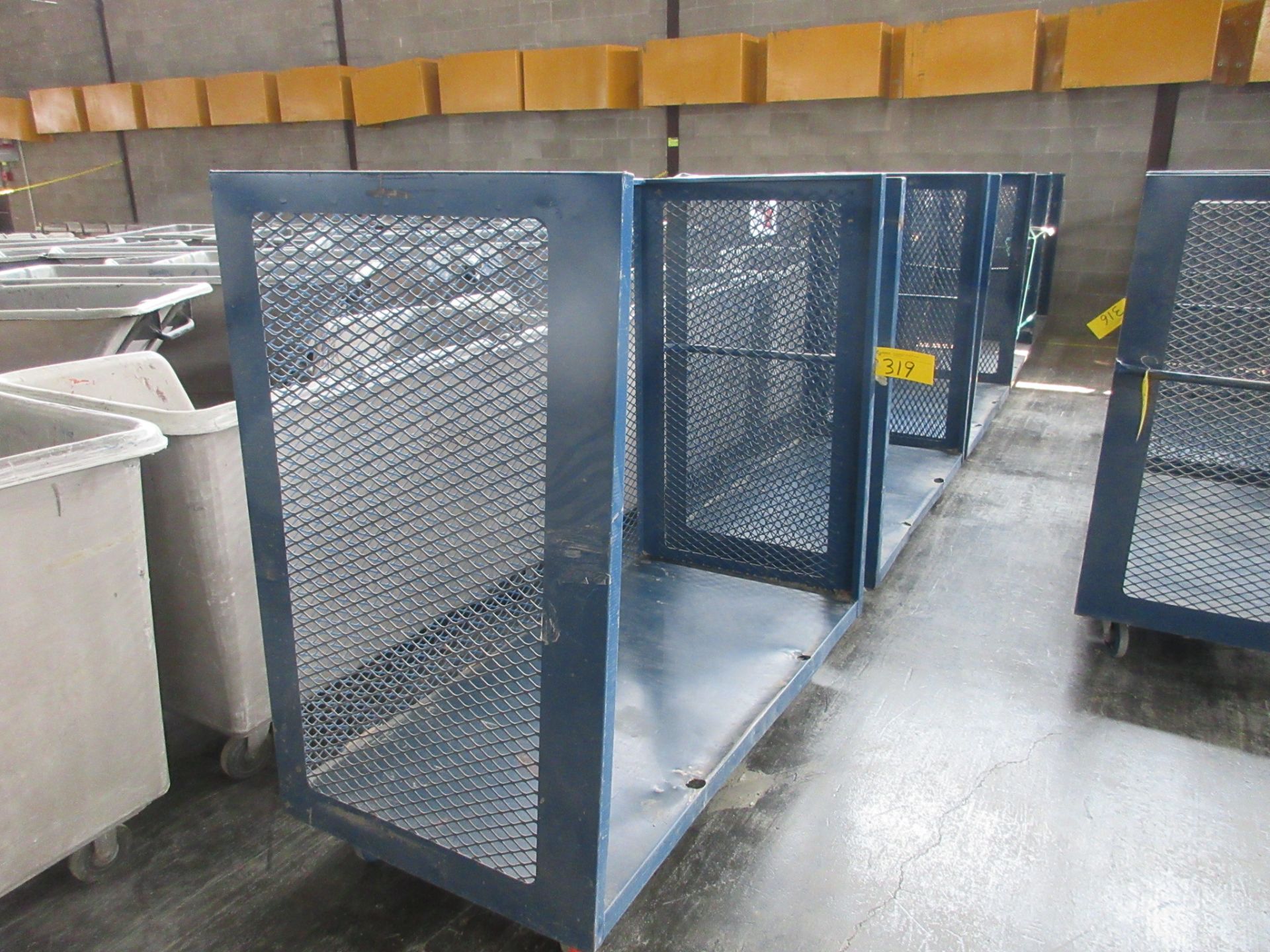 LOT OF (5) METAL CAGED TRANSFER CARTS, 30"W X 5'L X 56"H (SOUTHWEST WAREHOUSE)