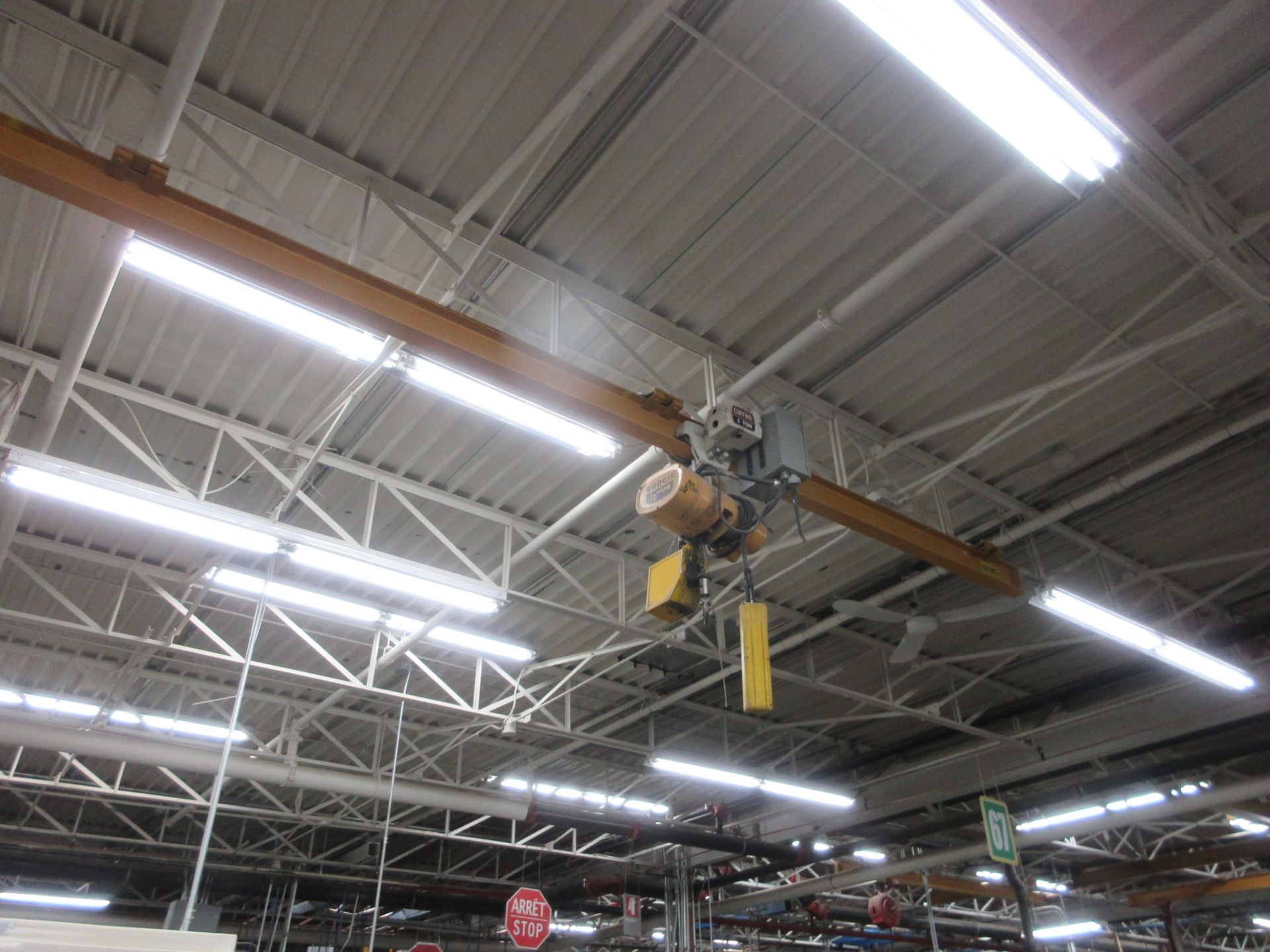 COFFING 1/2-TON CAP. ELECTRIC HOIST W/ PENDANT AND 40' I-BEAM BOLTED RUNWAY (NORTHEAST PLANT)
