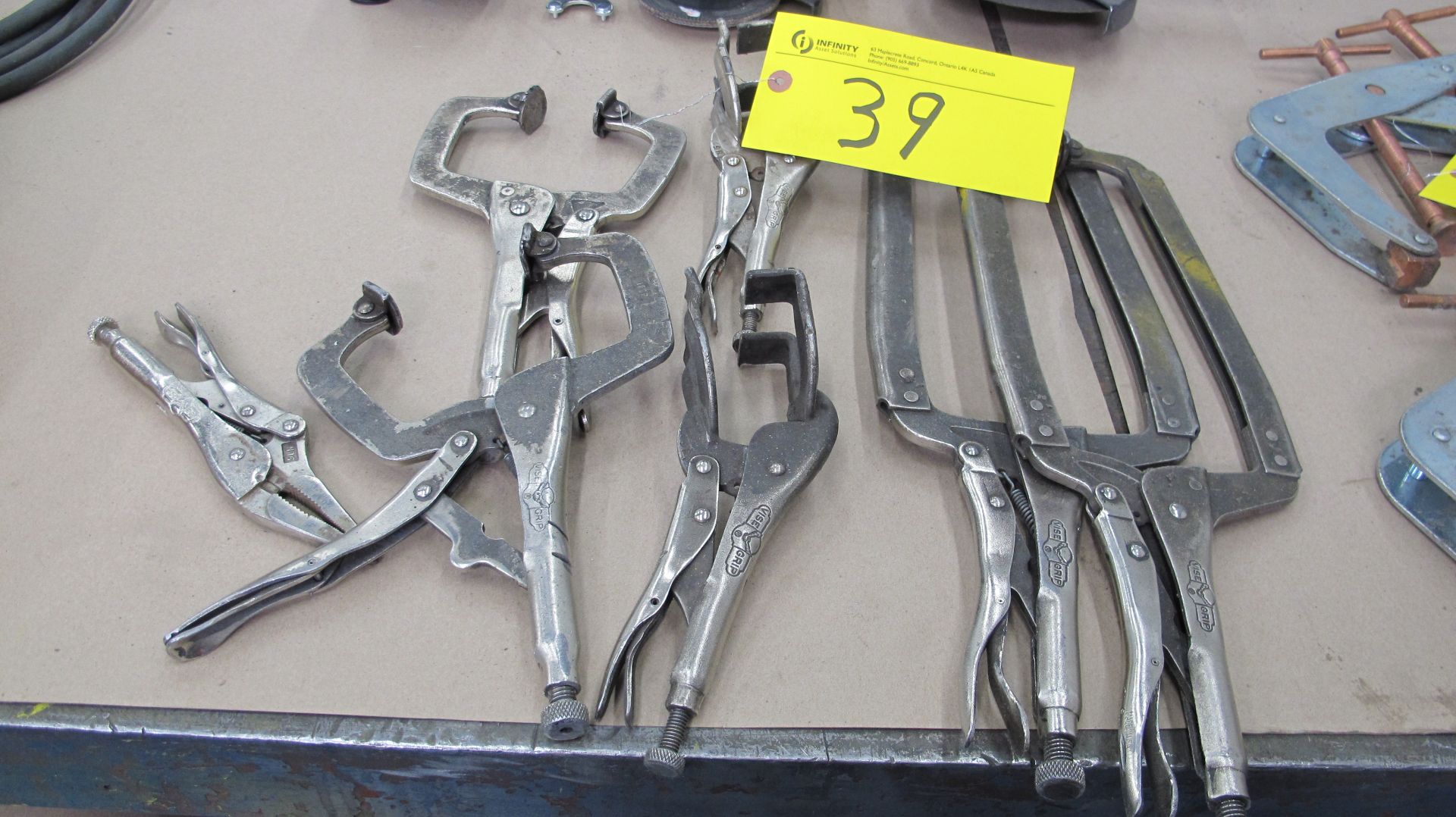 LOT OF VISE GRIP CLAMPS, ASST. SIZES AND STYLES (MACHINE SHOP)