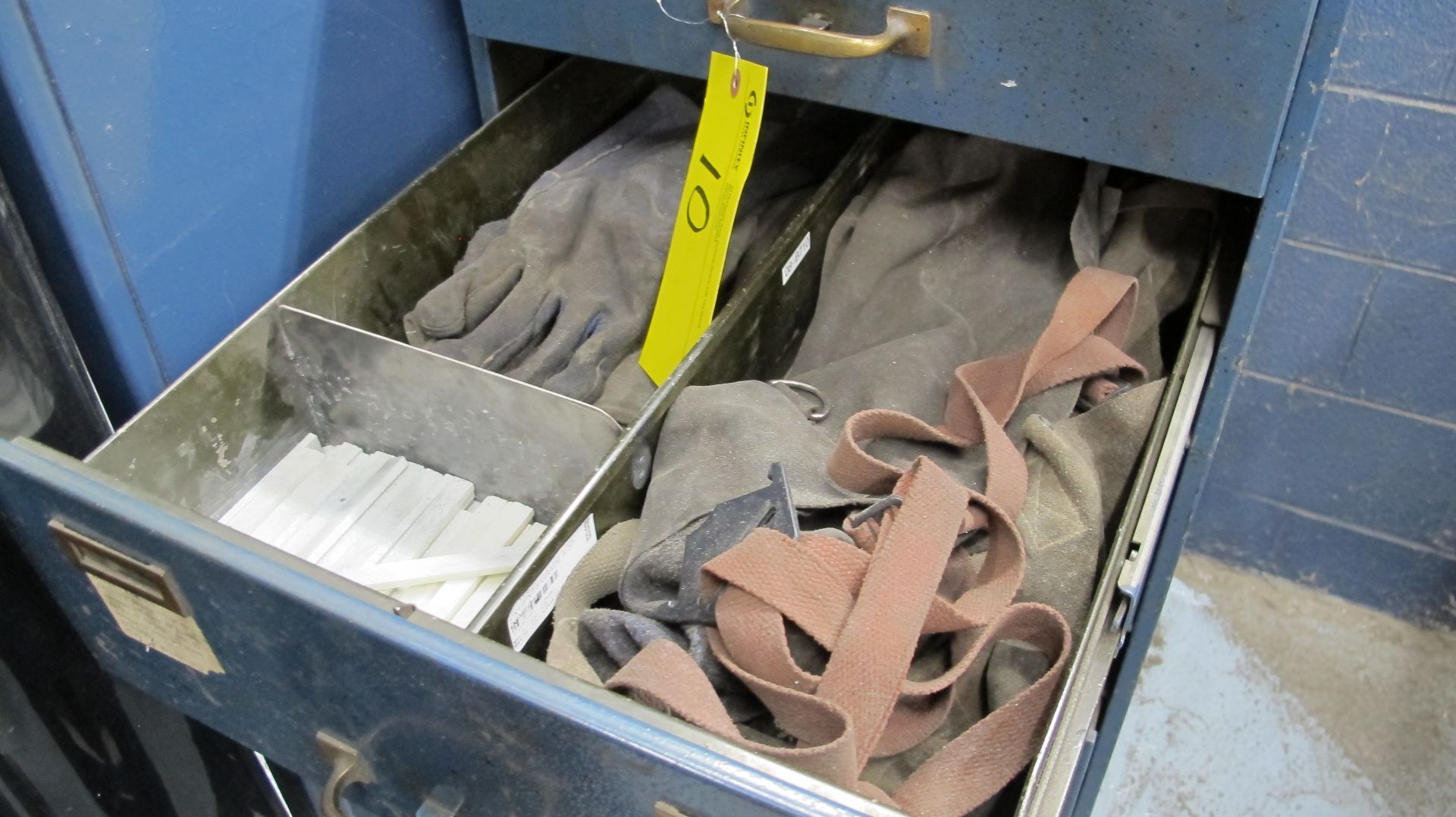 LOT OF WELDING ELECTRODES IN 10-LEVEL STORAGE CABINET AND WELDING SUPPLIES IN 2ND 10-LEVEL STORAGE - Image 12 of 14