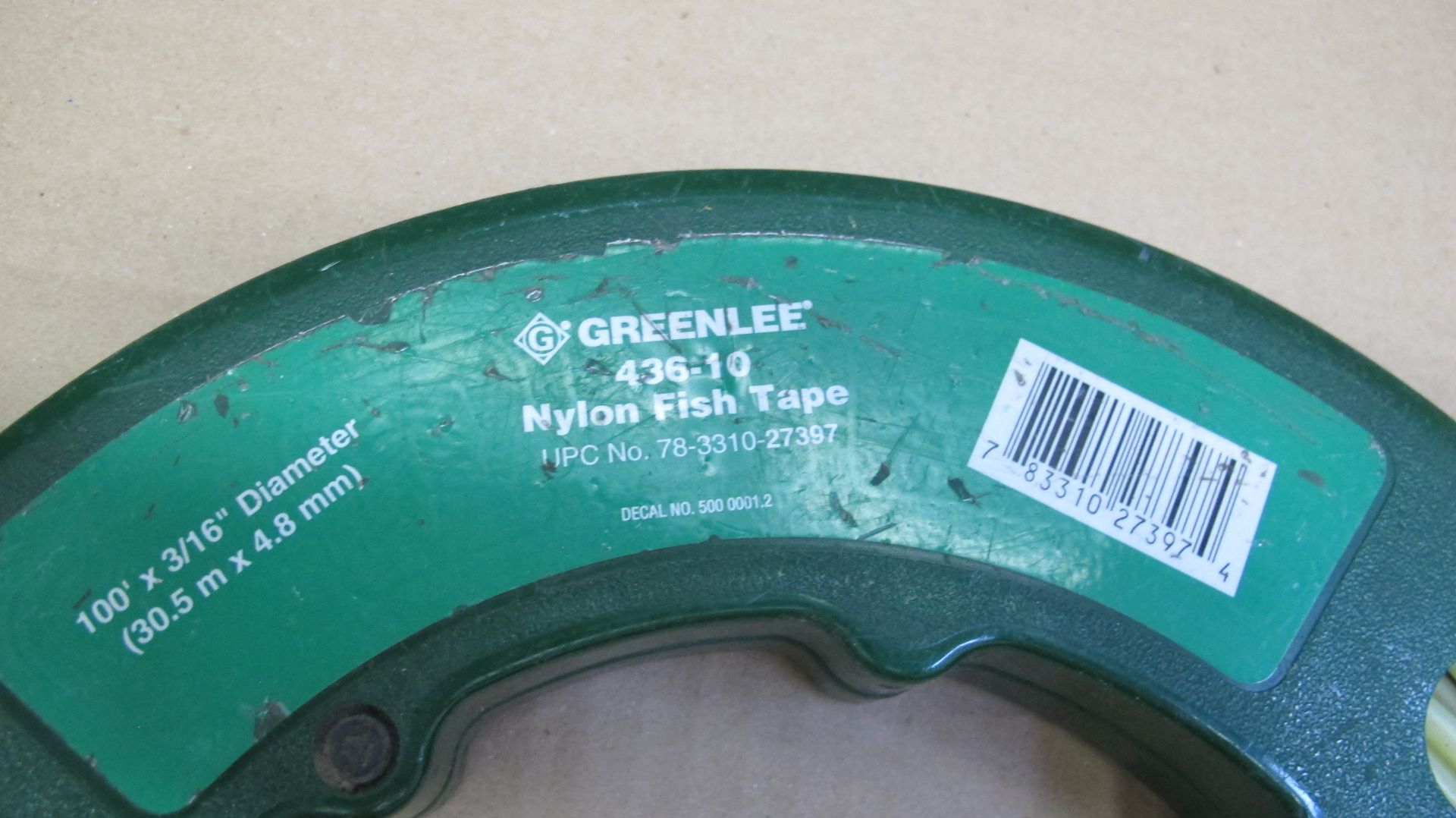 LOT OF GREENLEE 436-10 NYLON FISH TAPE 100' X 3/16" DIA., GREENLEE FTS438-246 STEEL FISH TAPE 240' X - Image 2 of 4