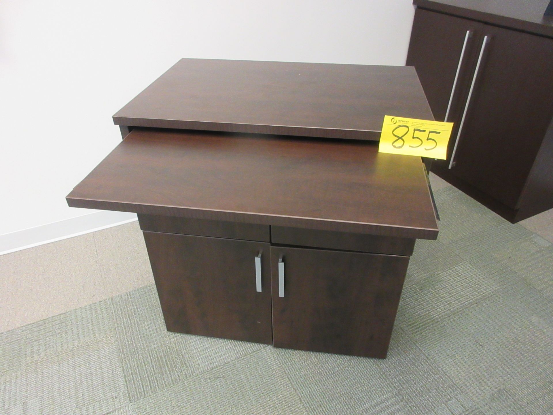 2-DRAWER / 2-DOOR CABINET W/ WALL MOUNTED WHITEBOARD / CORKBOARD CABINET (FRONT OFFICES) (SUBJECT TO - Image 2 of 4
