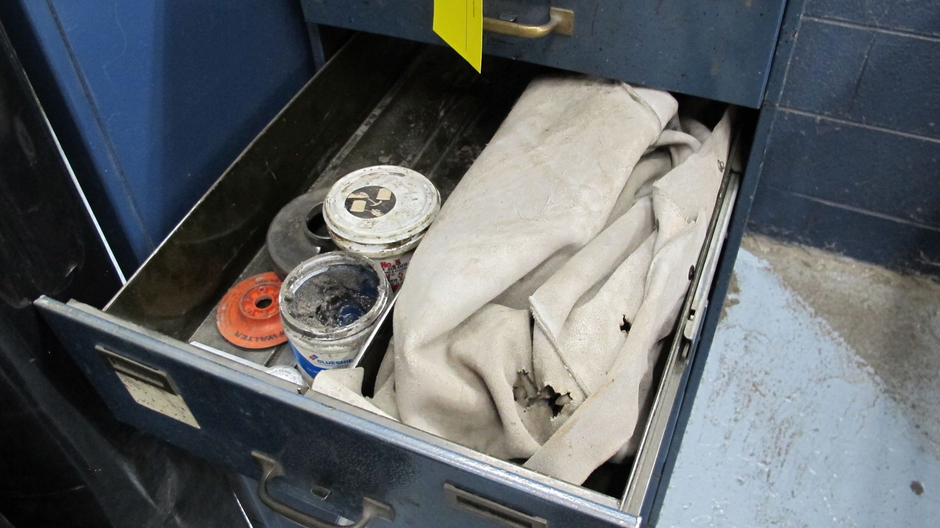 LOT OF WELDING ELECTRODES IN 10-LEVEL STORAGE CABINET AND WELDING SUPPLIES IN 2ND 10-LEVEL STORAGE - Image 13 of 14