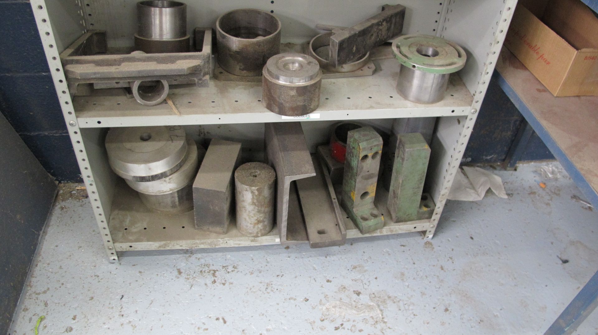 6-LEVEL METAL SHELVING UNIT W/ METAL CONTENTS AND TABLE W/ GEARS, ETC. (MACHINE SHOP) - Image 4 of 5