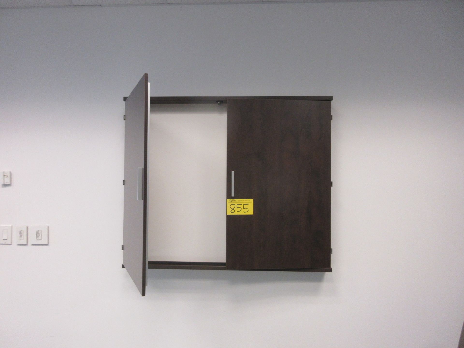 2-DRAWER / 2-DOOR CABINET W/ WALL MOUNTED WHITEBOARD / CORKBOARD CABINET (FRONT OFFICES) (SUBJECT TO - Image 3 of 4