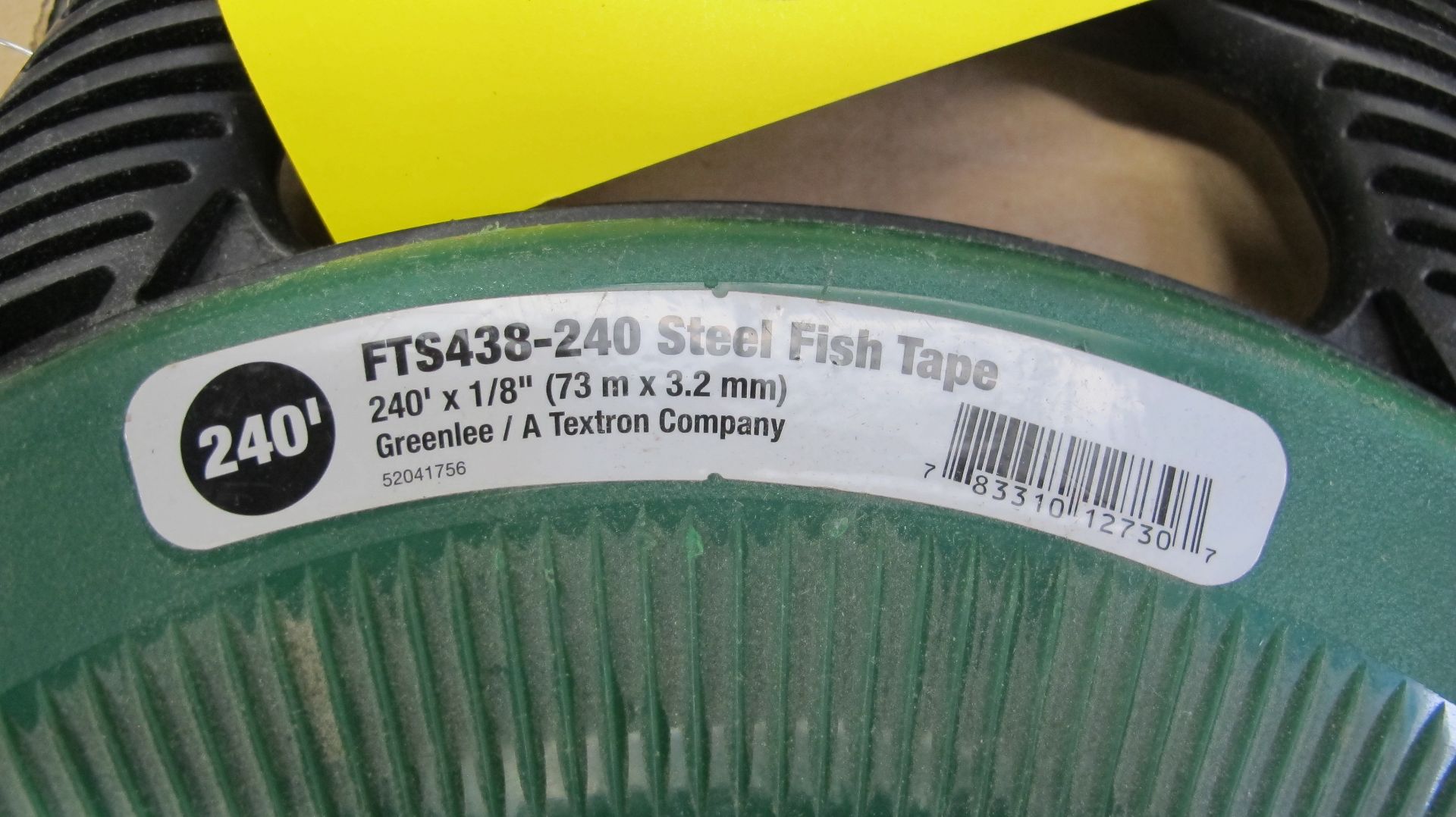 LOT OF GREENLEE 436-10 NYLON FISH TAPE 100' X 3/16" DIA., GREENLEE FTS438-246 STEEL FISH TAPE 240' X - Image 3 of 4