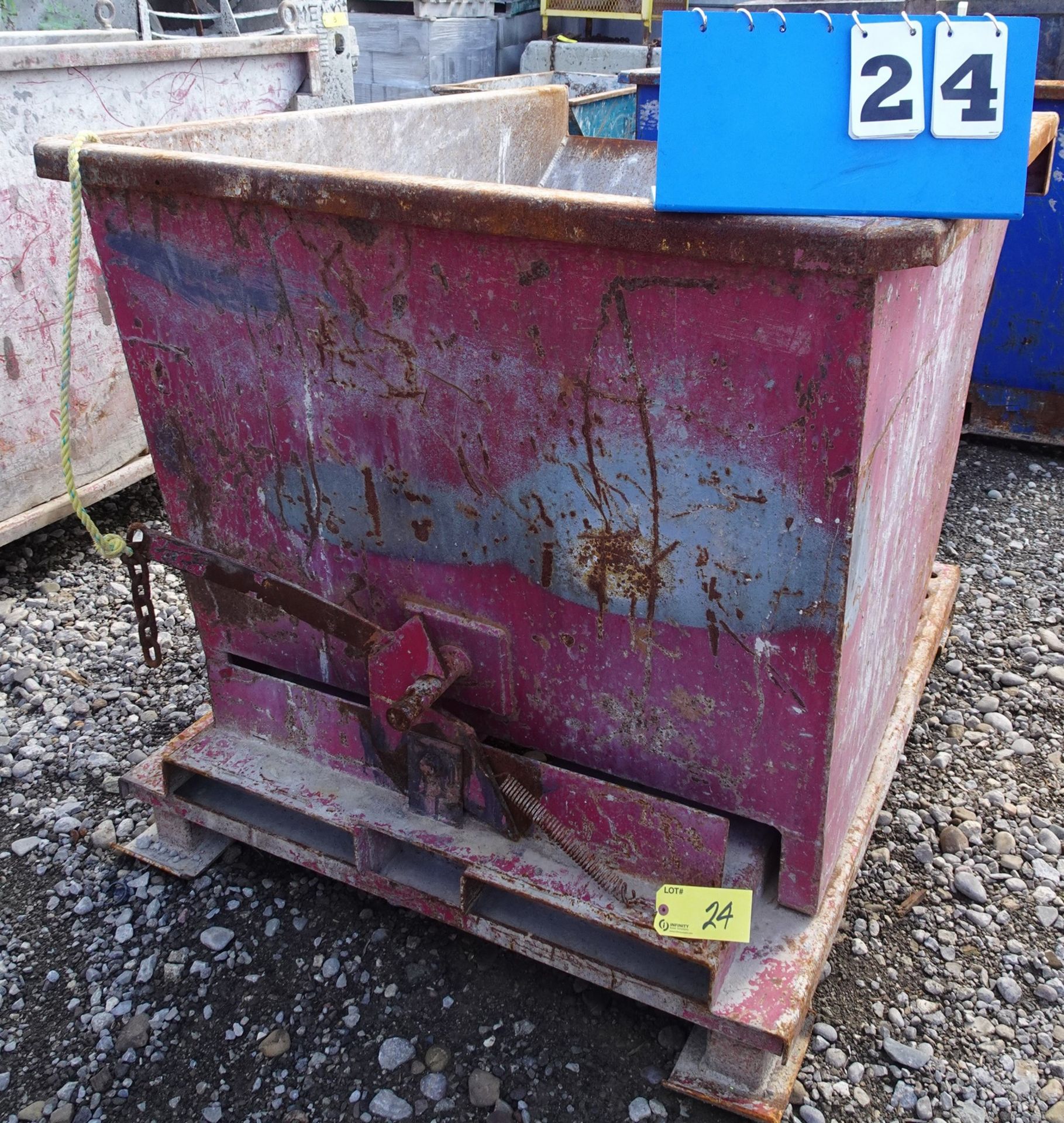 SKID MOUNTED SELF DUMPING WASTE BIN