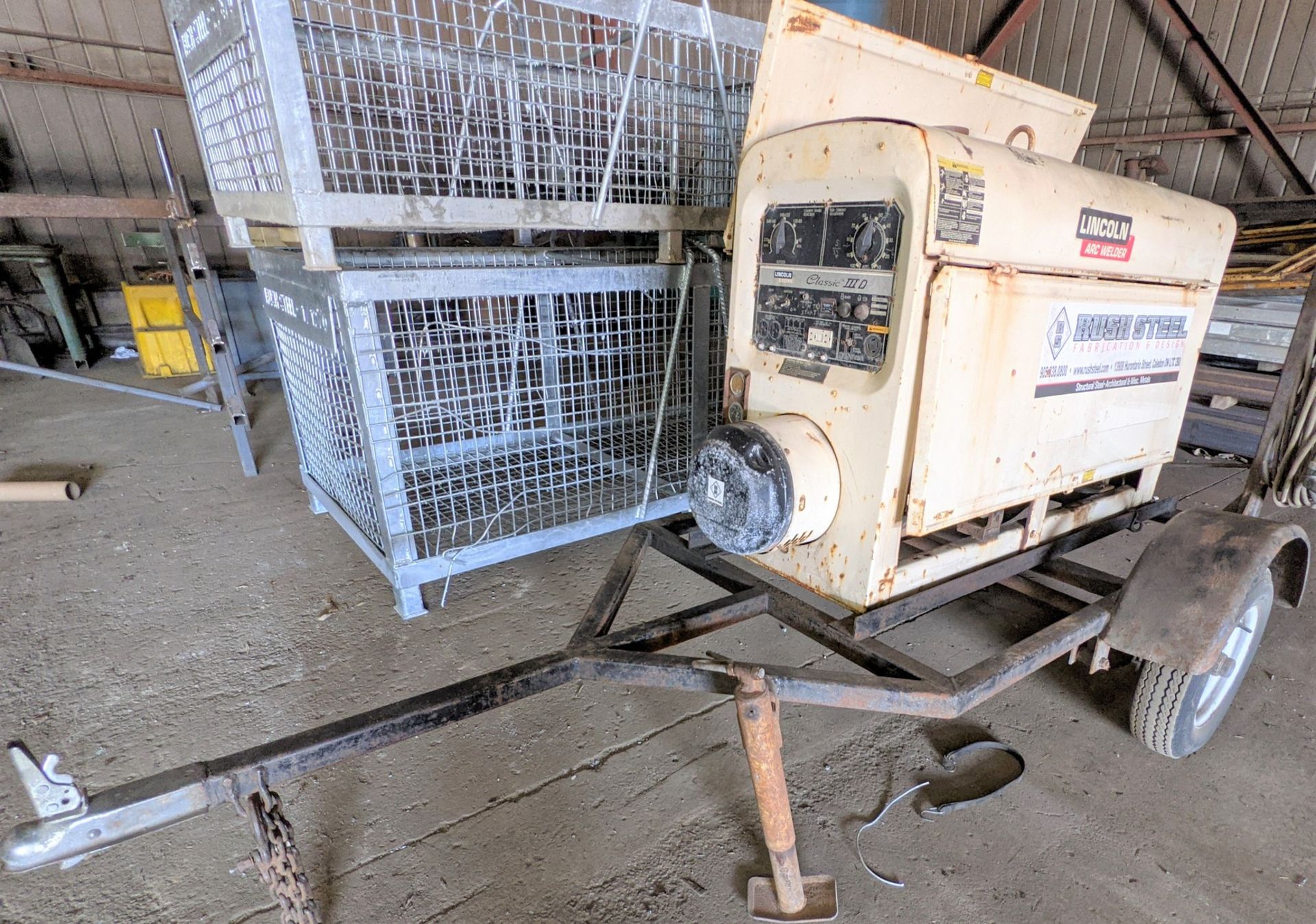 LINCOLN ELECTRIC CLASSIC III D SA300-TMD27 GAS POWERED WELDER ON TRAILER W/ CABLES - Image 5 of 8