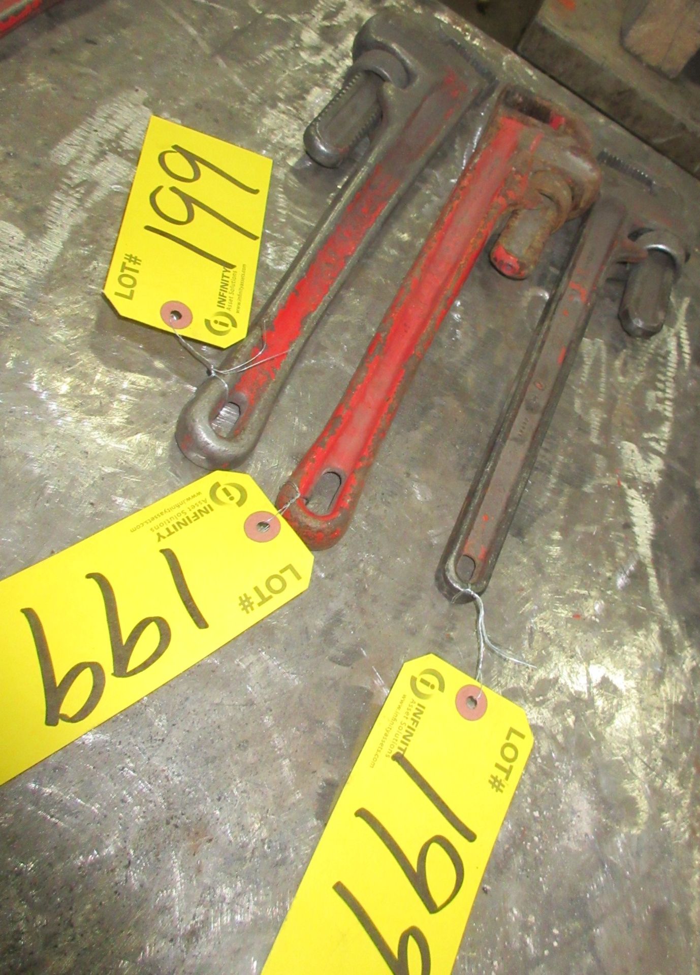 LOT OF (3) 16" PIPE WRENCHES