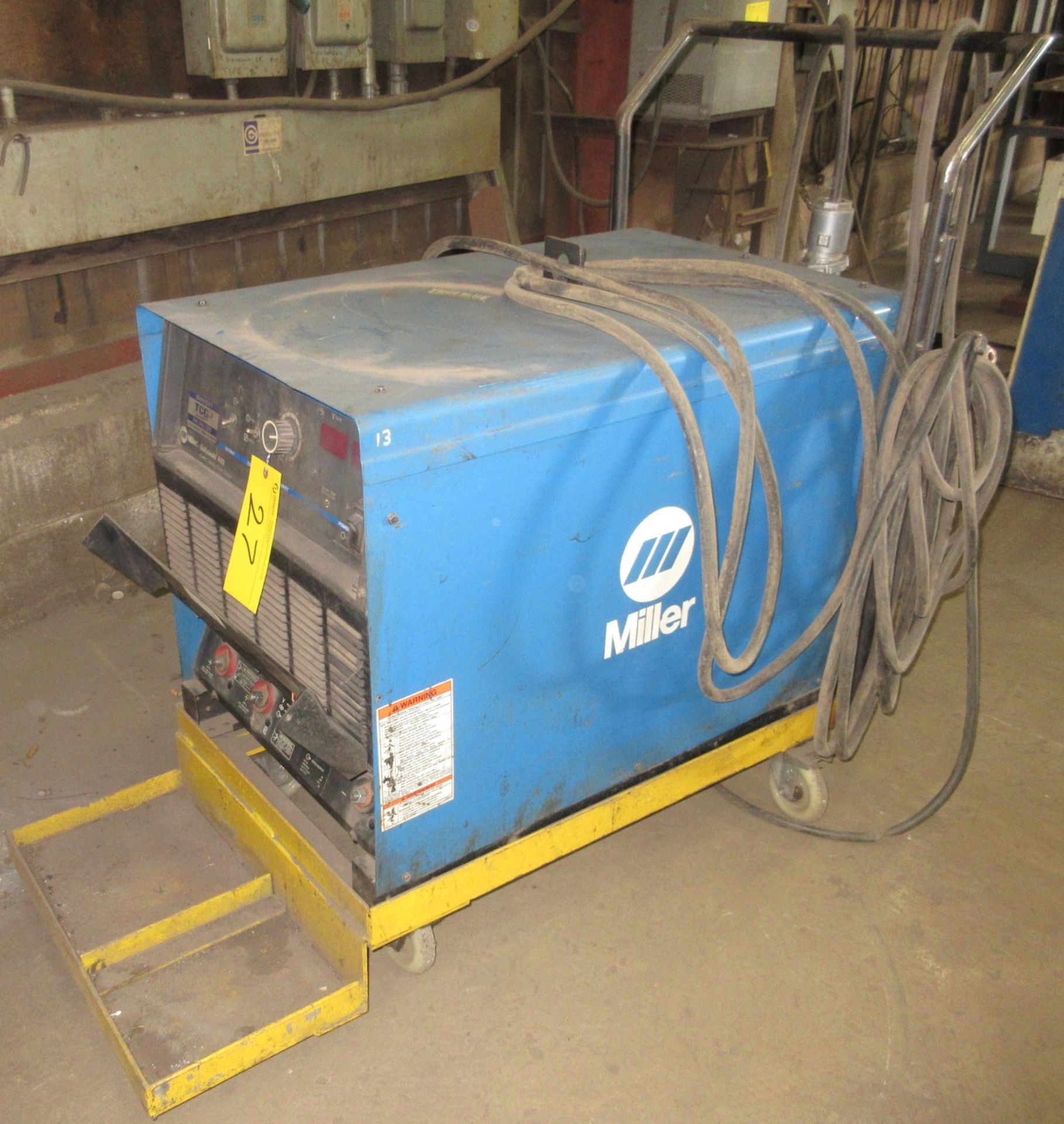 MILLER DELTAWELD 452 CV-DC WELDING POWER SOURCE, WELDER W/ CART AND GROUNDING CABLE - Image 4 of 6