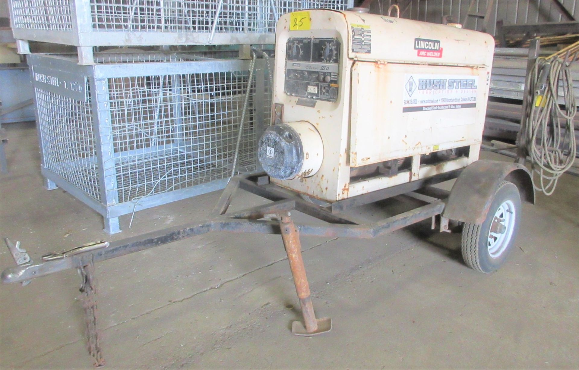 LINCOLN ELECTRIC CLASSIC III D SA300-TMD27 GAS POWERED WELDER ON TRAILER W/ CABLES