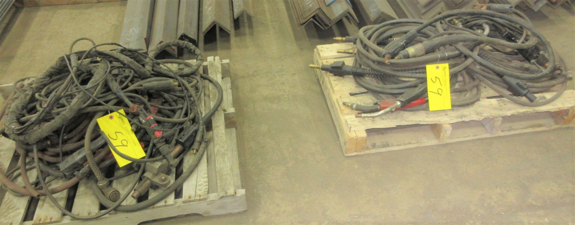 LOT OF (2) PALLET OF WELDING CABLES AND GUNS