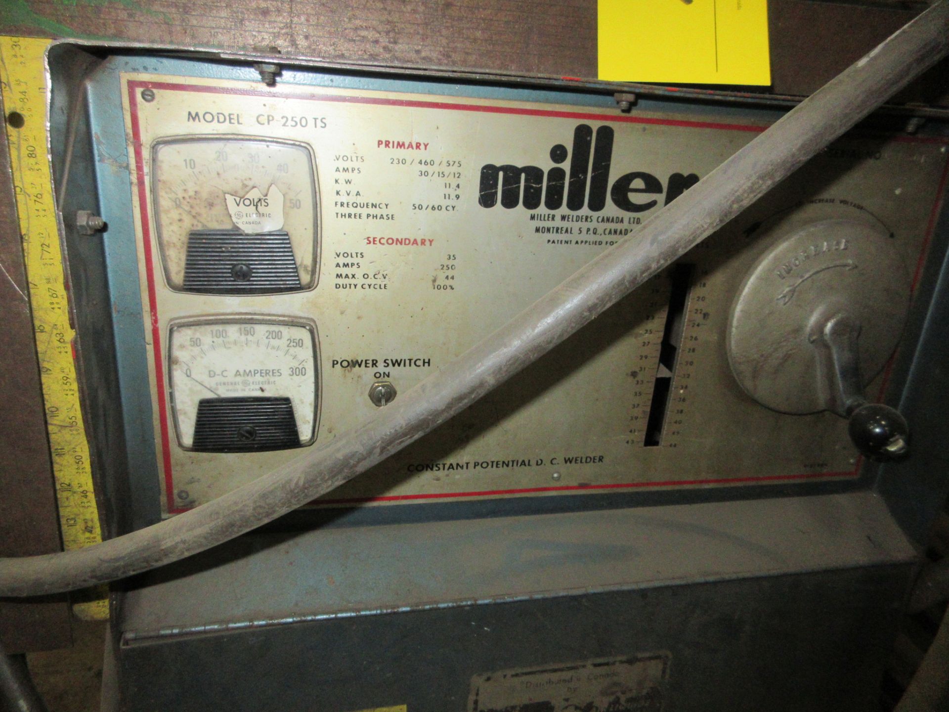 MILLER CP-250TS WELDER W/ CANOX C354E WIRE FEEDER, CART AND CABLES - Image 3 of 4