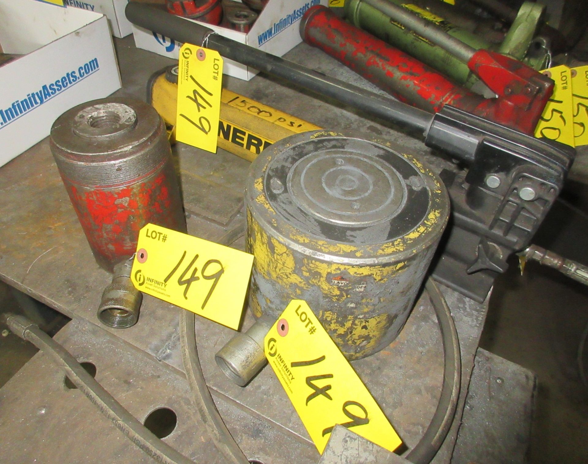 ENERPAC HYDRAULIC JACK W/ (2) HYDRAULIC RAMS