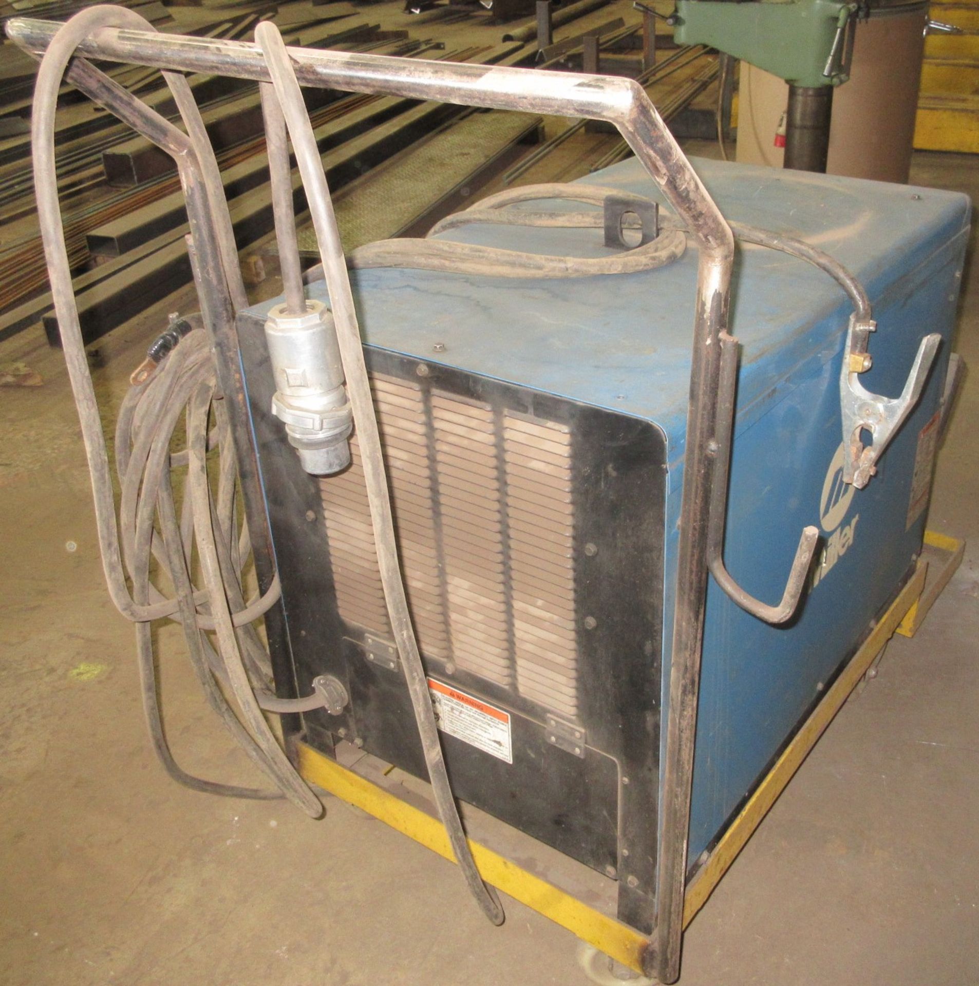 MILLER DELTAWELD 452 CV-DC WELDING POWER SOURCE, WELDER W/ CART AND GROUNDING CABLE - Image 6 of 6