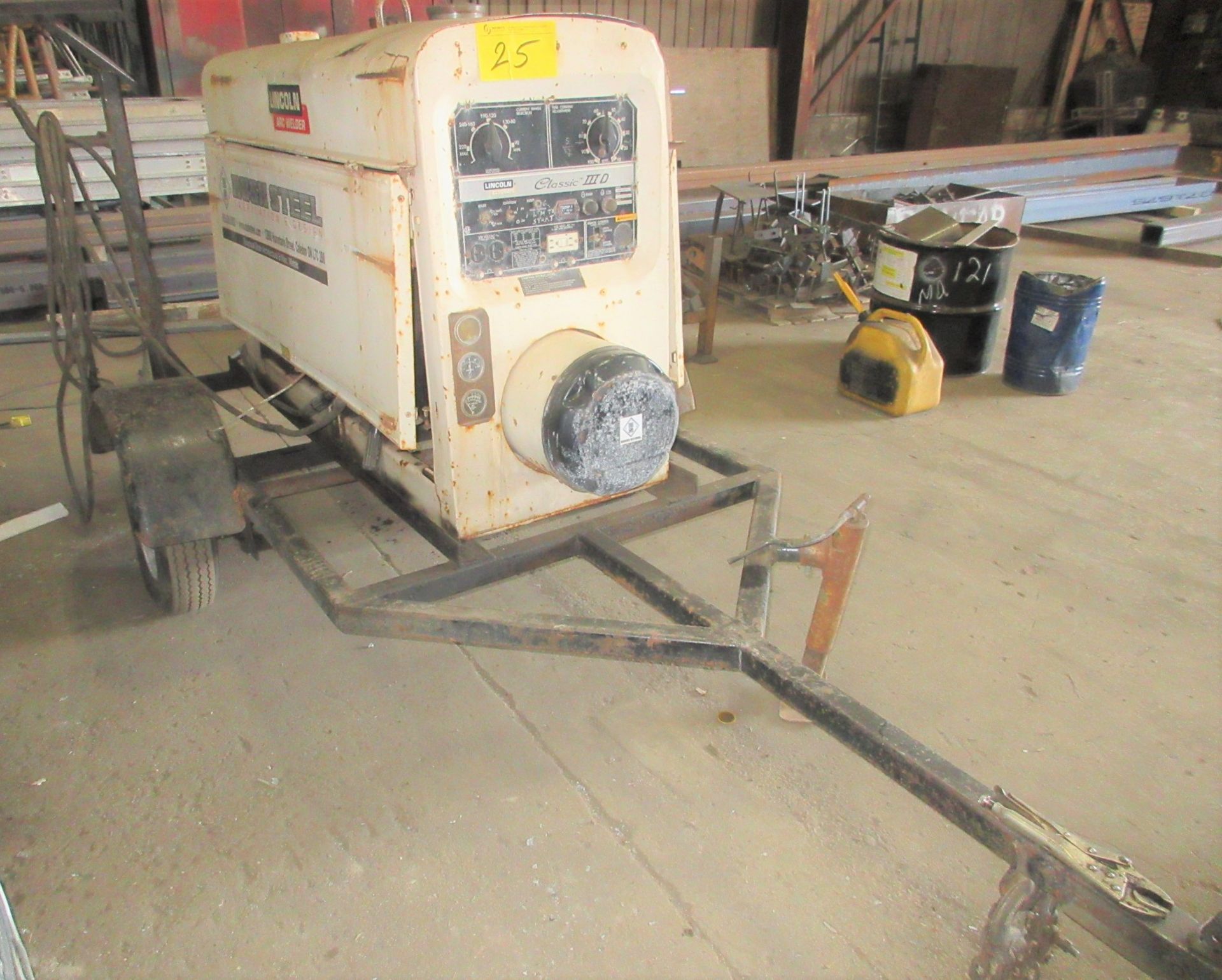 LINCOLN ELECTRIC CLASSIC III D SA300-TMD27 GAS POWERED WELDER ON TRAILER W/ CABLES - Image 2 of 8