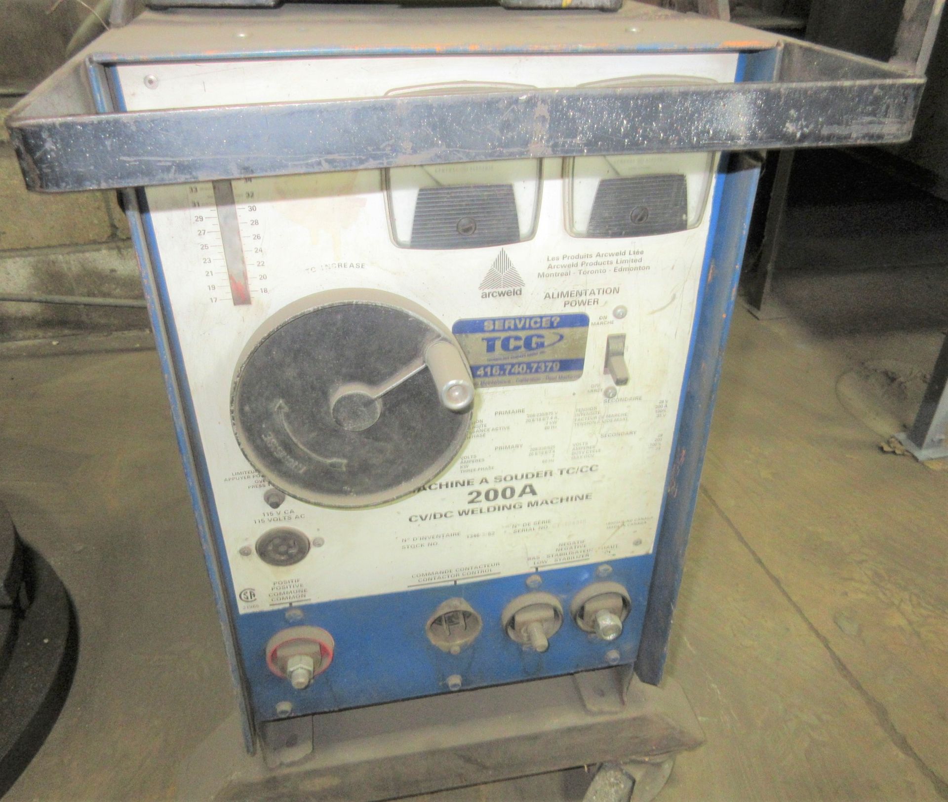 MILLER 200A CV/DC WELDER W/ MILLER S-52E WIRE FEEDER, CABLES AND CART - Image 3 of 5