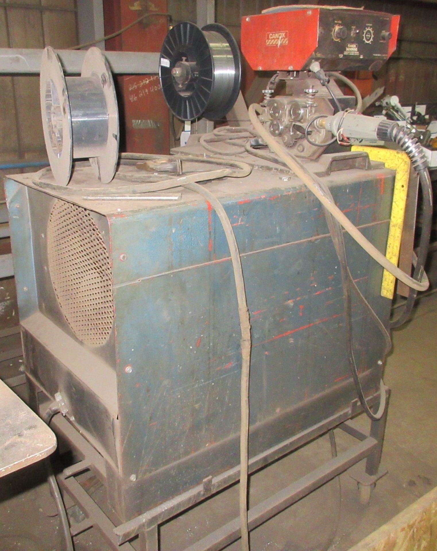 MILLER CP-250TS WELDER W/ CANOX C354E WIRE FEEDER, CART AND CABLES - Image 4 of 4