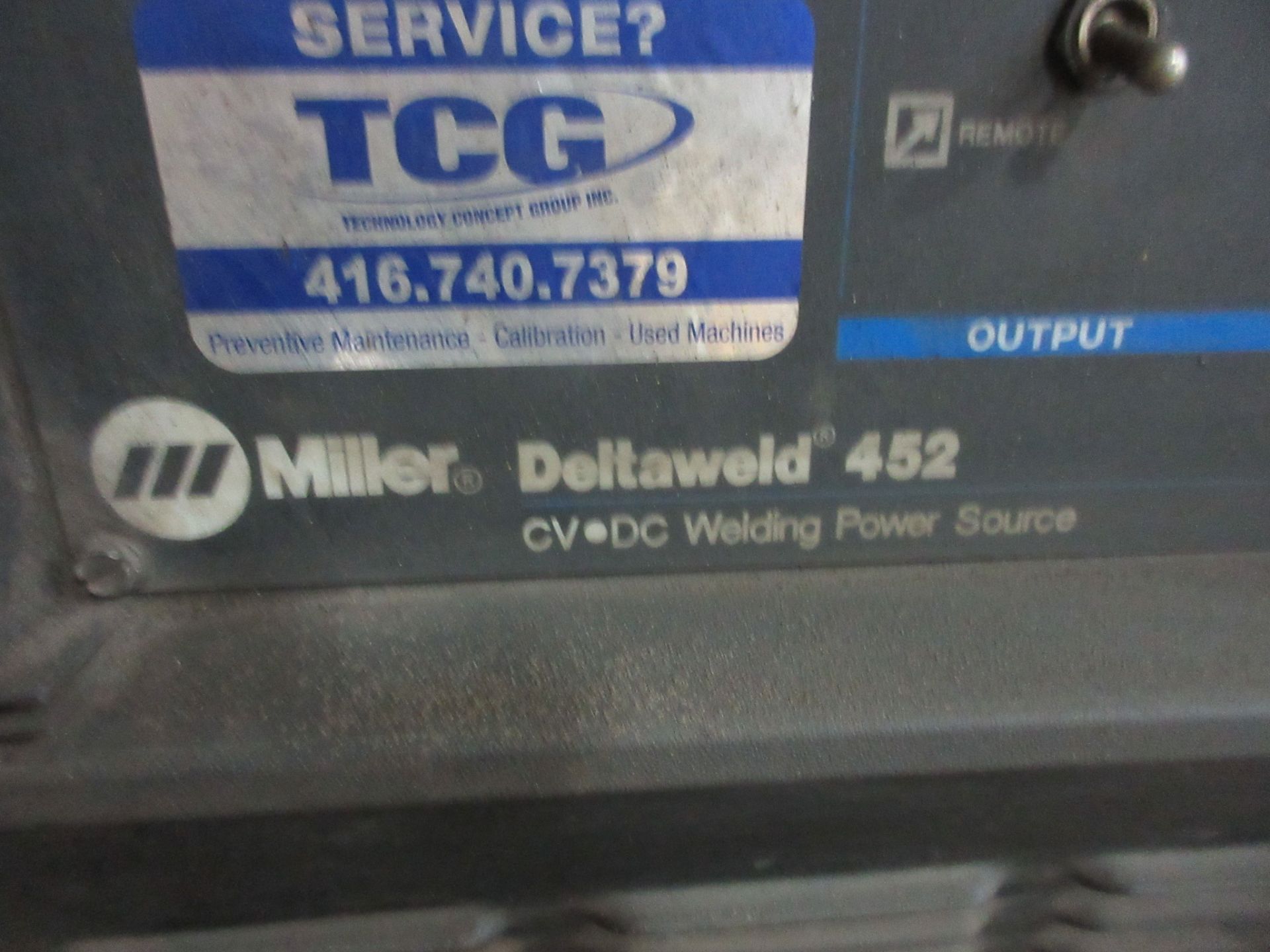 MILLER DELTAWELD 452 CV-DC WELDING POWER SOURCE, WELDER W/ CART AND GROUNDING CABLE - Image 2 of 6