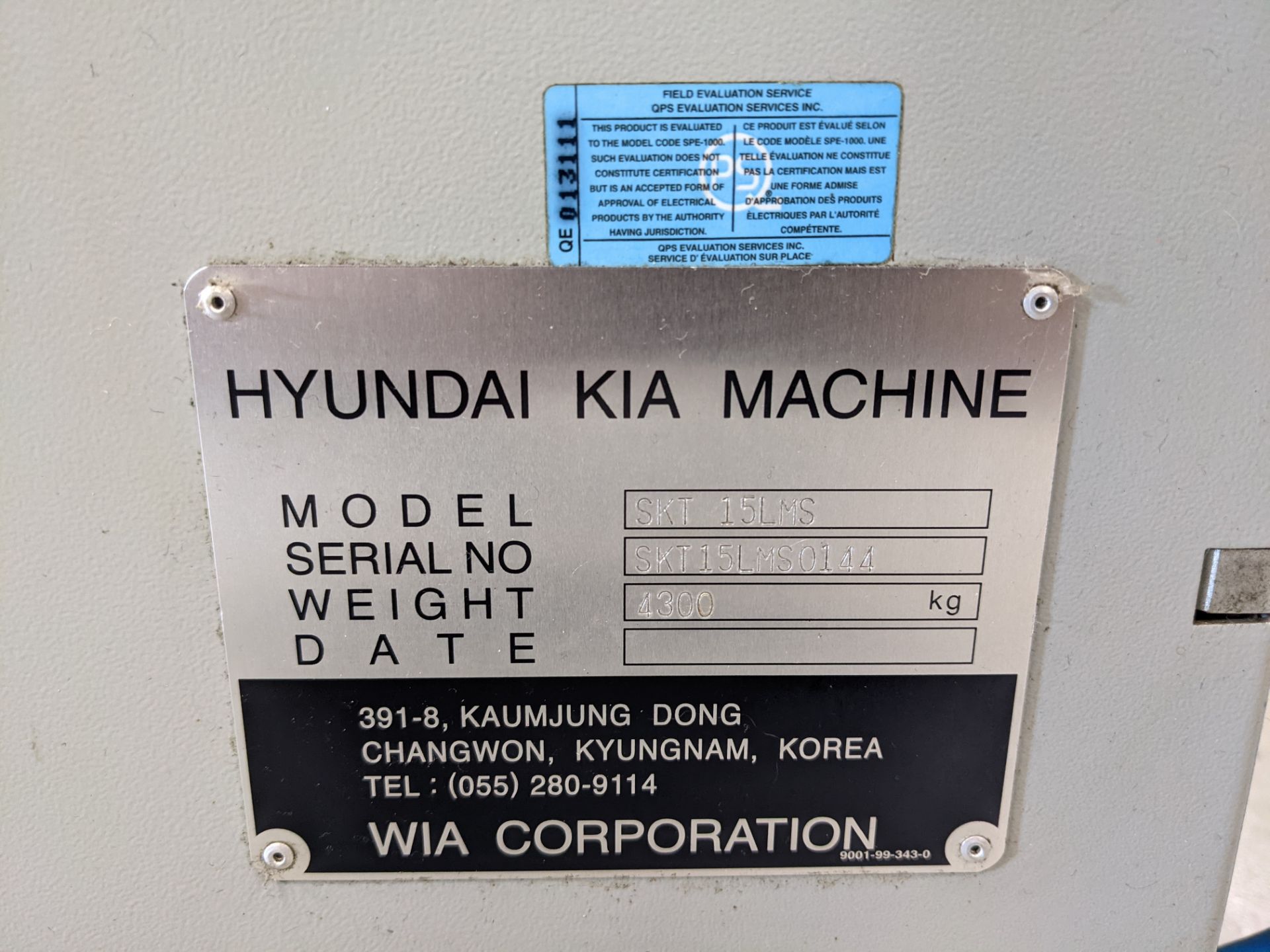 2007 HYUNDAI KIA SKT-15LMS CNC TURNING CENTER WITH SUB SPINDLE, FANUC OI-TB CNC CONTROL, 21” SWING - Image 15 of 19