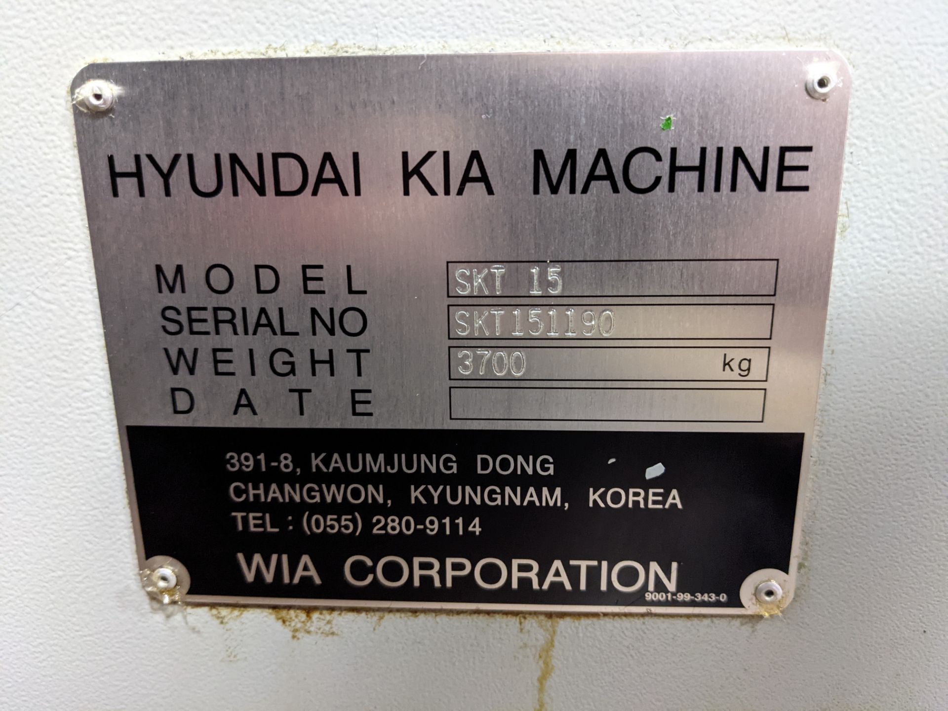 2006 HYUNDAI KIA SKT-15 CNC TURNING CENTER WITH FANUC OI-TC CNC CONTROL, 21.6” SWING OVER BED, 5,000 - Image 13 of 17