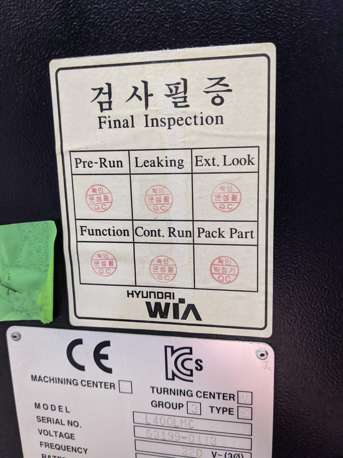 2014 HYUNDAI WIA L400LMC BIG BORE MULTI-AXIS CNC TURNING CENTER WITH FANUC 32I-A CNC CONTROL, 18” - Image 17 of 29