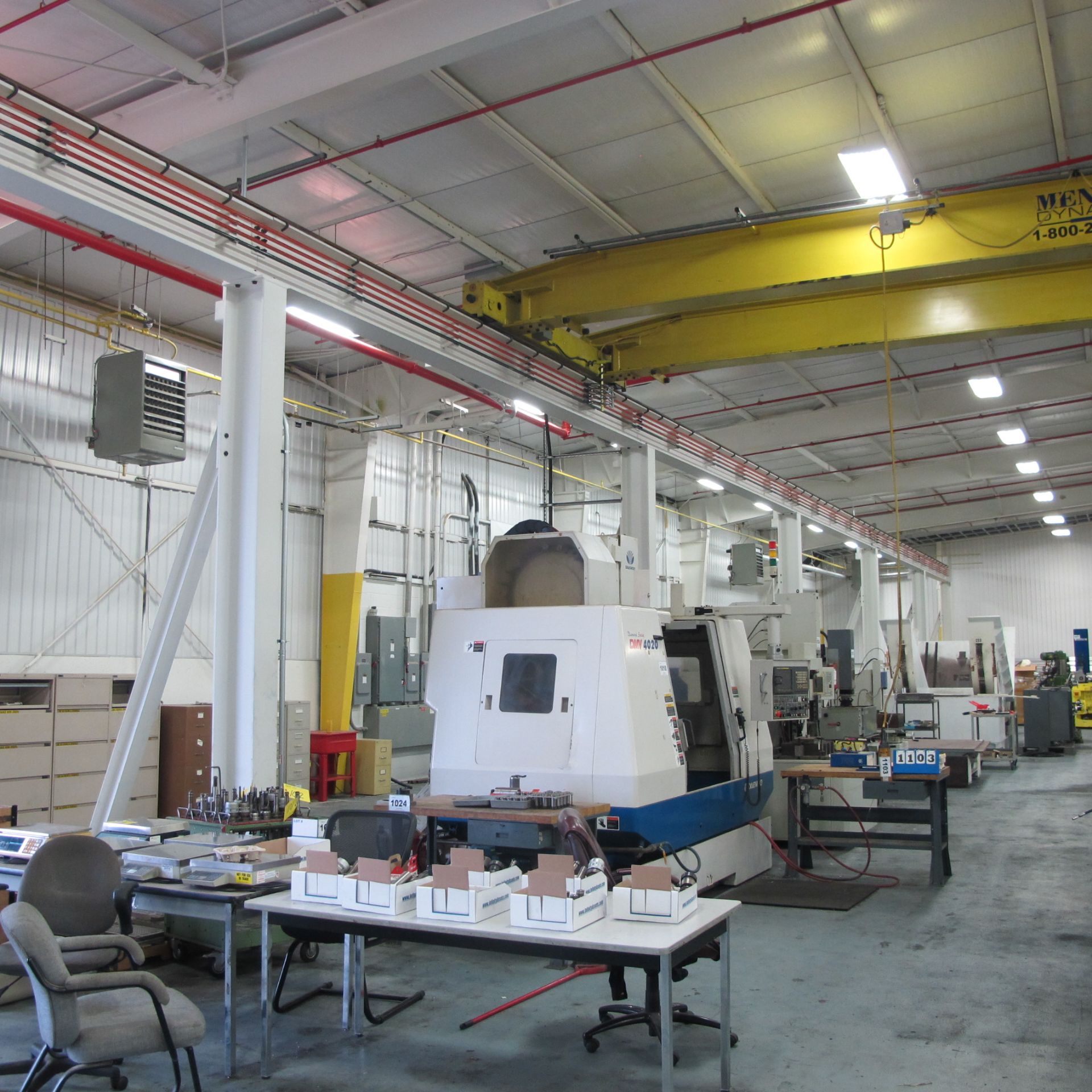 MENTOR DYNAMICS 20-TON CAP. FREE STANDING BRIDGE CRANE SYSTEM, 40’ SPAN X 173’ RUNWAY, HOOK TRAVELS: - Image 3 of 12