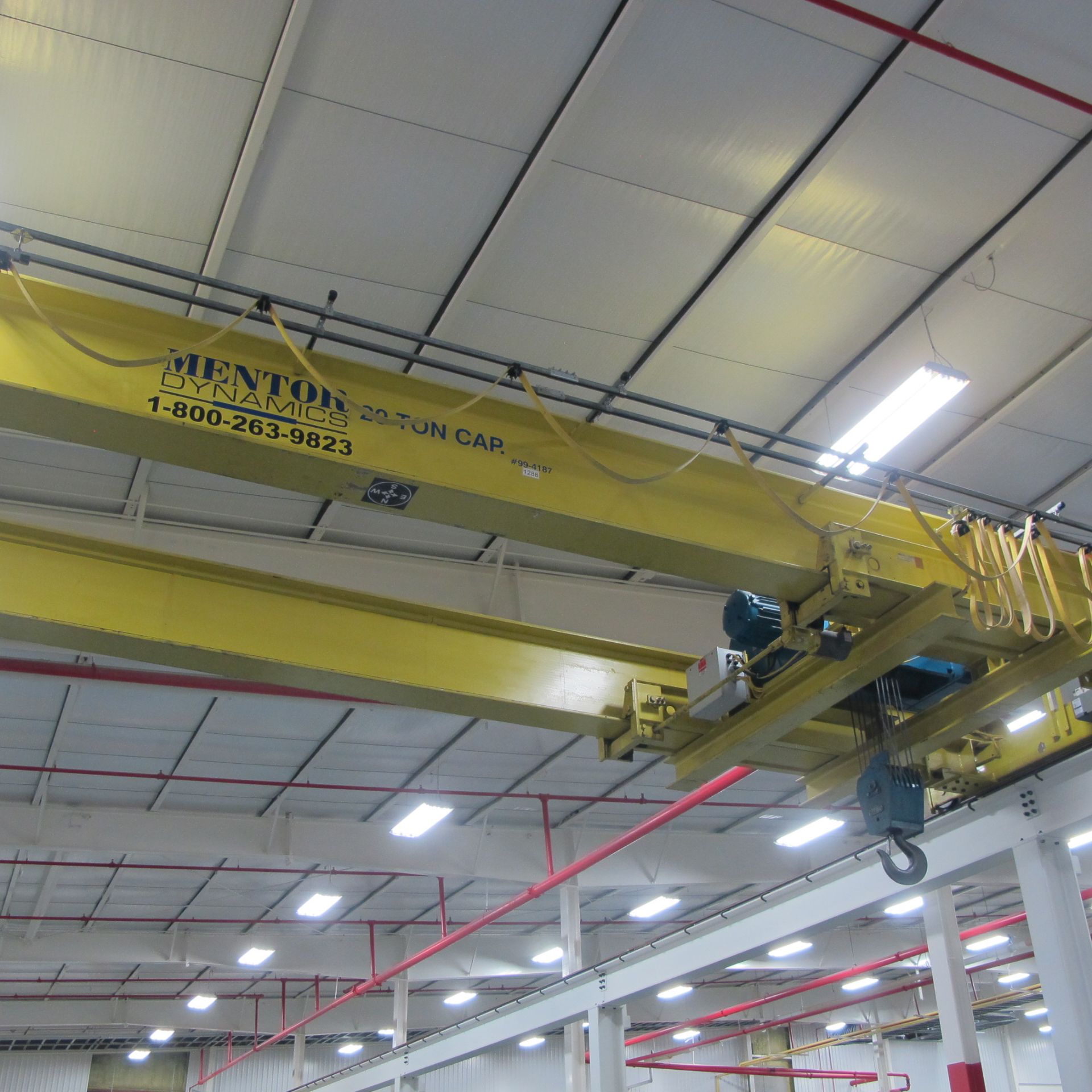 MENTOR DYNAMICS 20-TON CAP. FREE STANDING BRIDGE CRANE SYSTEM, 40’ SPAN X 173’ RUNWAY, HOOK TRAVELS: - Image 5 of 12