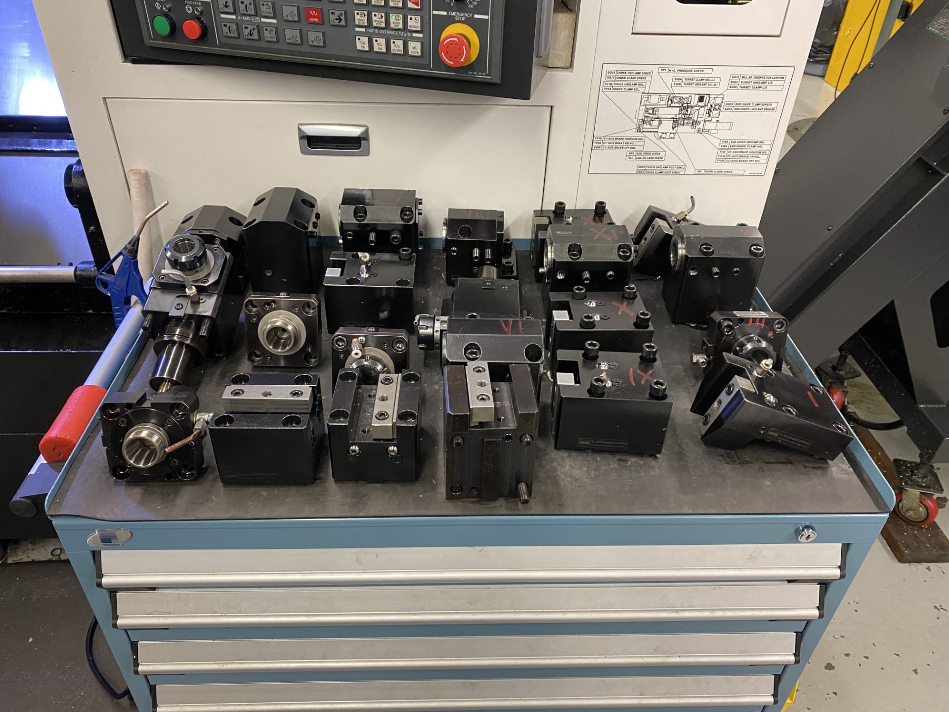 2013 HYUNDAI WIA LS2100SY CNC TURNING CENTER WITH SUB SPINDLE, FANUC 31I-A CNC CONTROL, 24.8” - Image 25 of 25