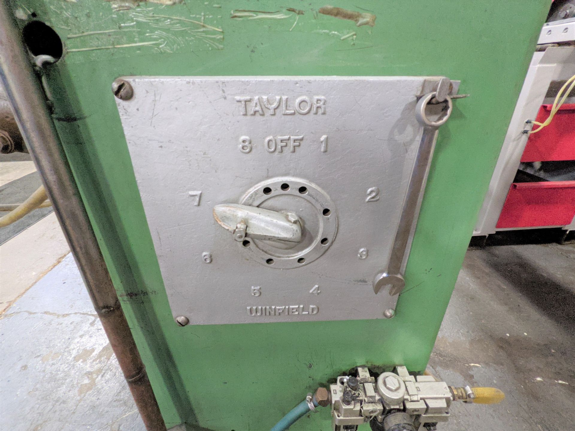 TAYLOR WINFIELD N-18-25 AIR SPOT WELDER, 25KVA, 18" THROAT, 8" GAP, S/N 48273, 550V, MEDAR CONTROL - Image 5 of 6