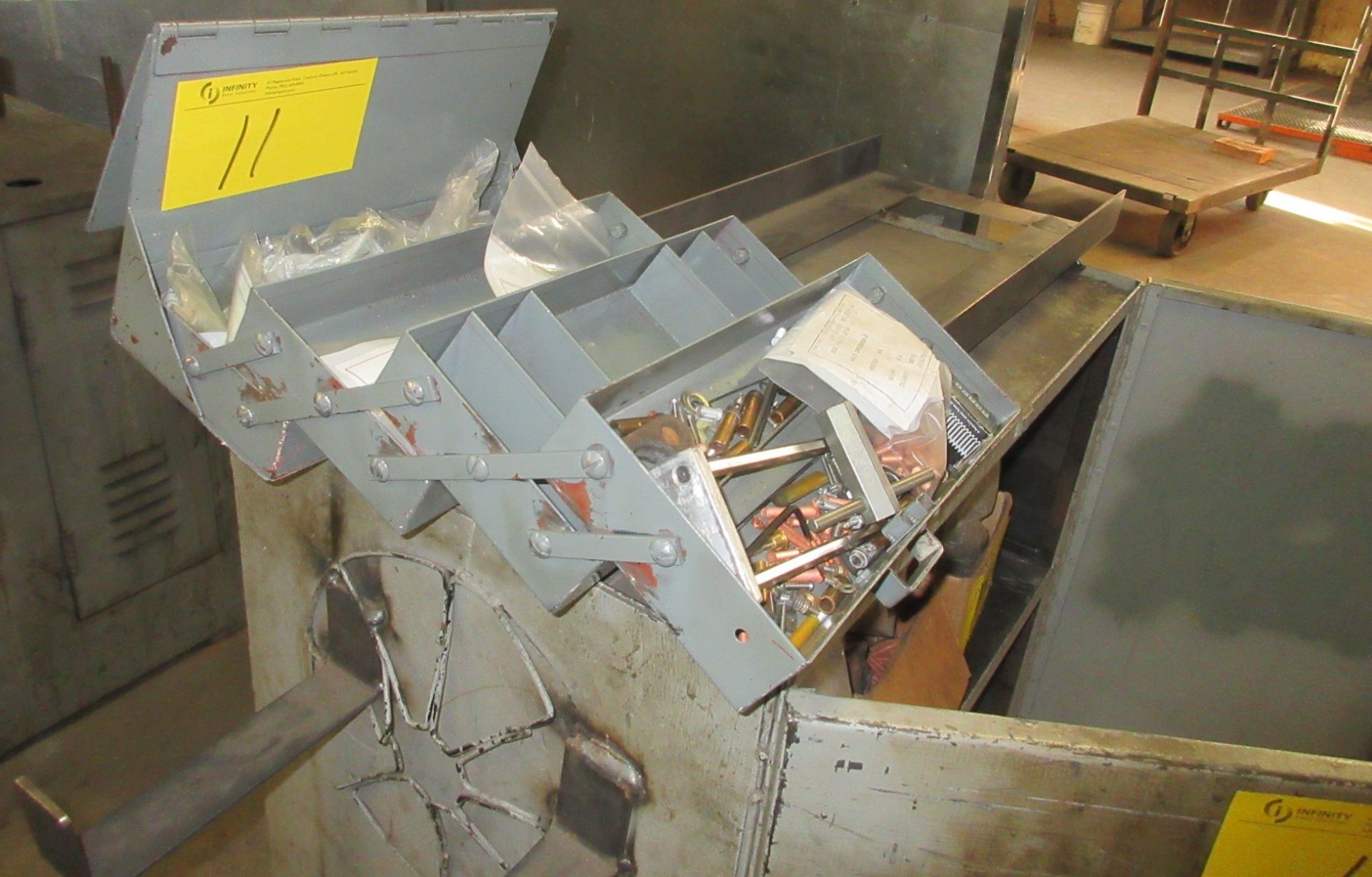 STUD WELDING SUPPLY CABINET W/ CONTENTS AND FOLDOUT TOOLBOX - Image 3 of 3