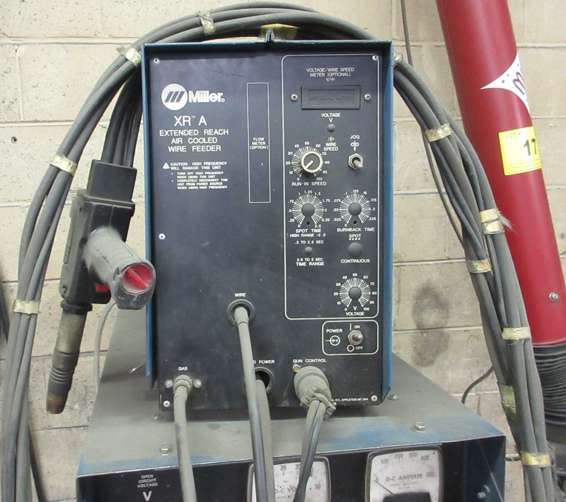 MILLER CP300 WELDER W/ MILLER XRA EXTENDED REACH AIR COOLED WIRE FEEDER, XR15 AIR COOLED PUSH/PULL - Image 6 of 6