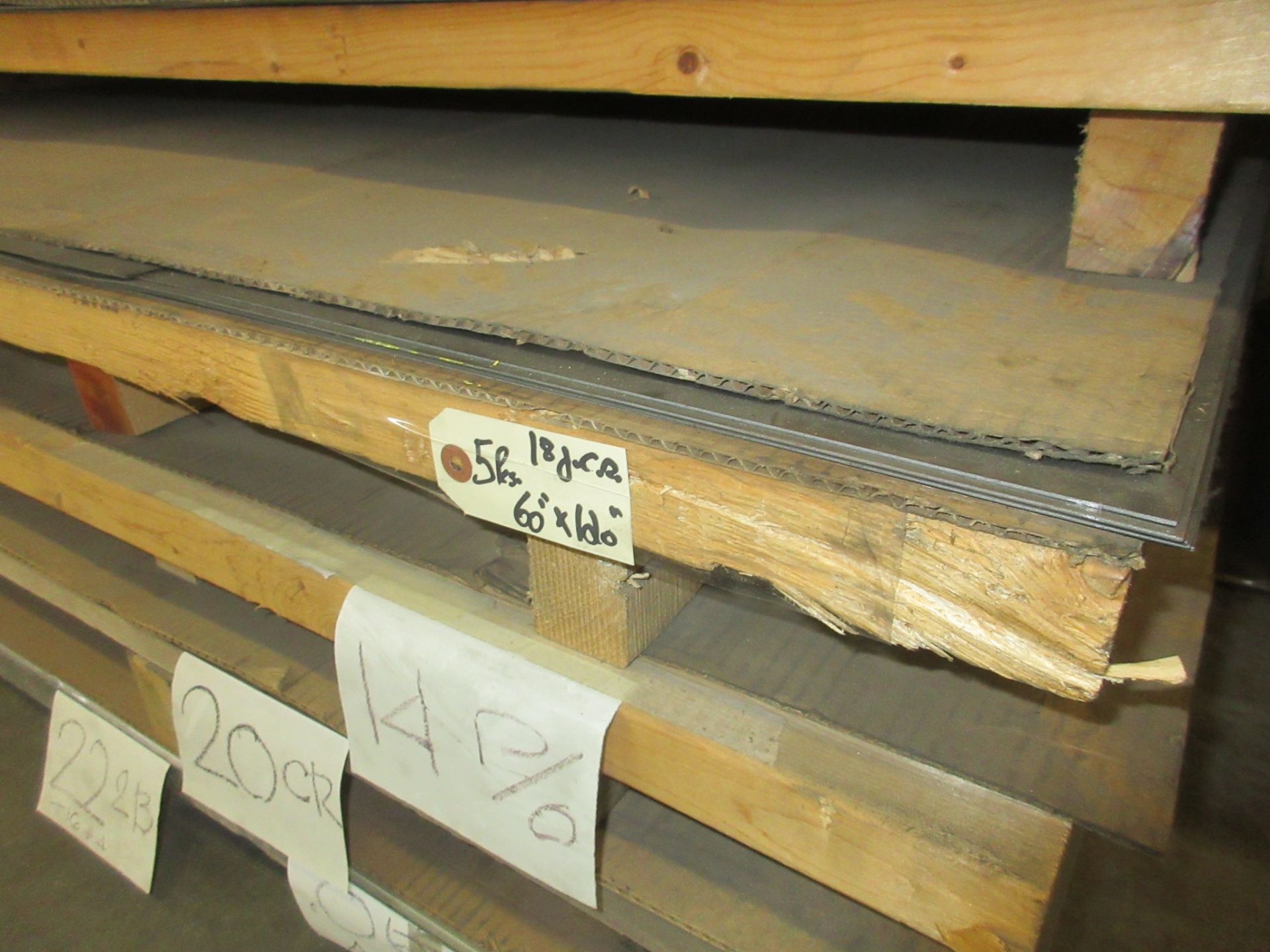 LOT OF (2) STACKED PALLETS OF ASST. 4' X 10' SHEET METAL, ALUMINUM, STAINLESS, STEEL (SPECS IN - Image 7 of 14