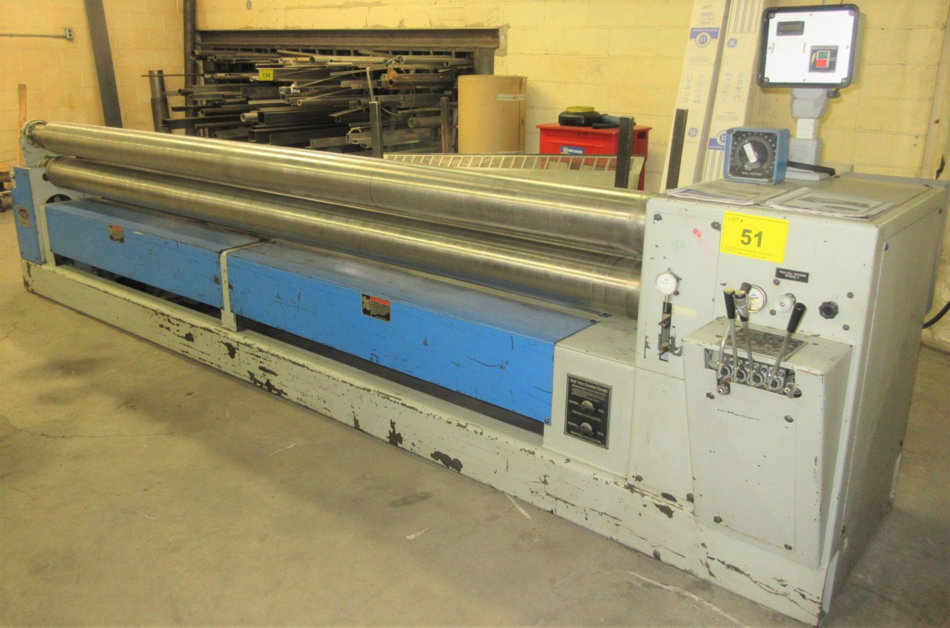 2000 WDM HIP-7-12 HYDRAULIC INITIAL PINCH PLATE ROLLS, 7” ROLL DIA., 12’ X 11GA CAP., 5HP, AIR DROP, - Image 8 of 11