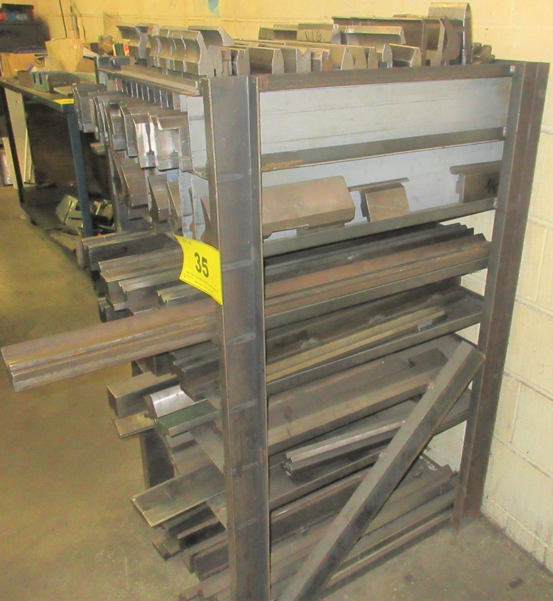 QTY. OF ASST. PRESS BRAKE DIES UP TO 45"L ON 8-LEVEL HEAVY DUTY STORAGE RACK - Image 6 of 6